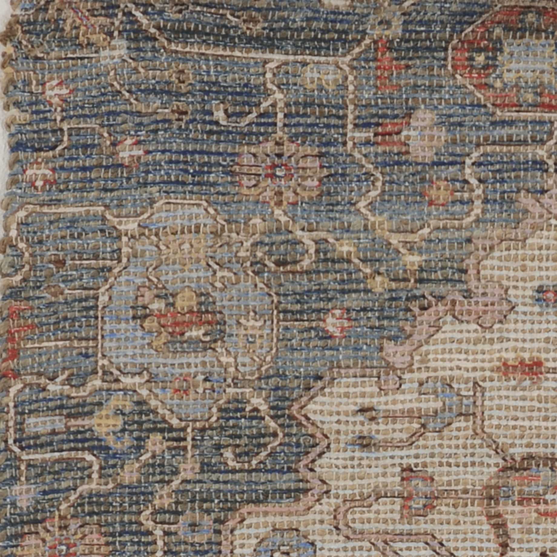 2' X 4' Jute Blue Or Red Area Rug
