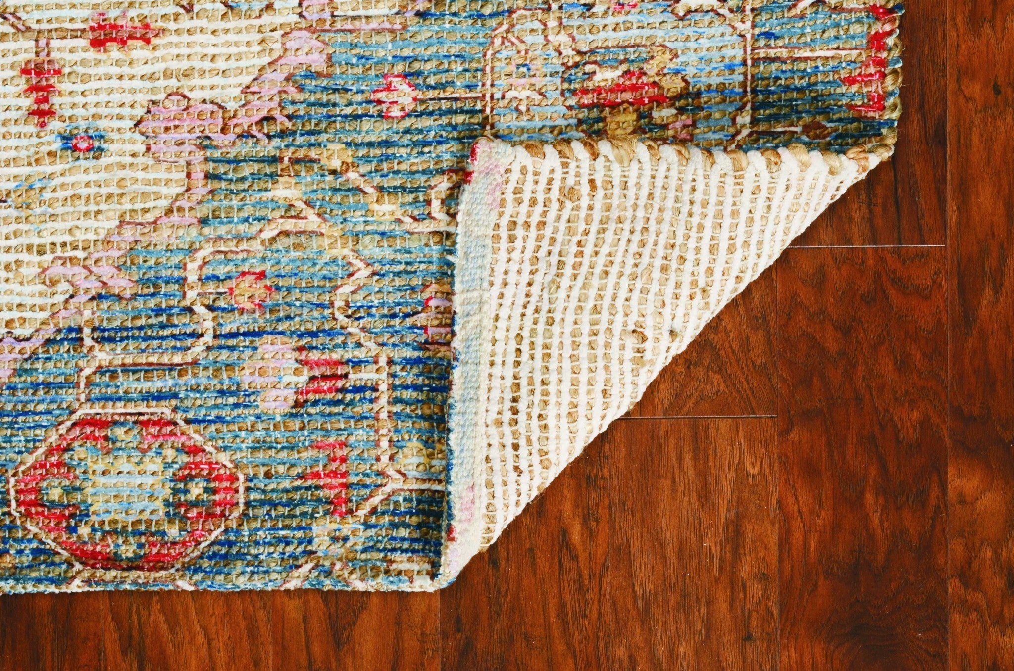2' X 4' Jute Blue Or Red Area Rug