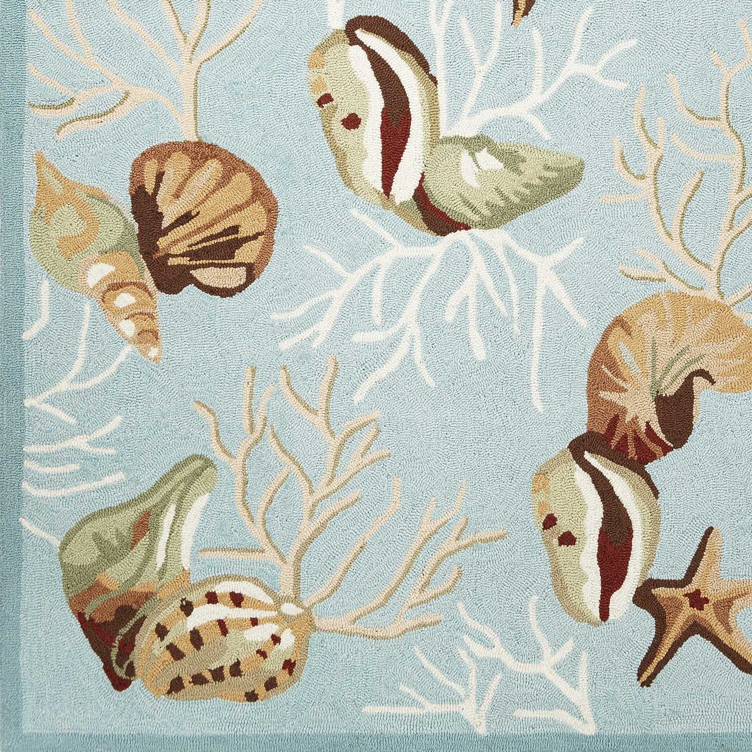 2' X 4' Polyester Blue Area Rug