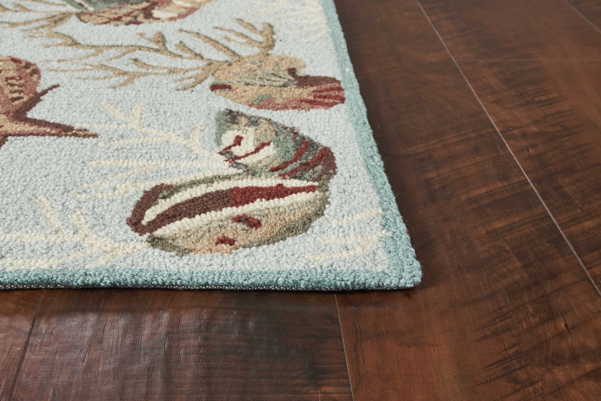 2' X 4' Polyester Blue Area Rug