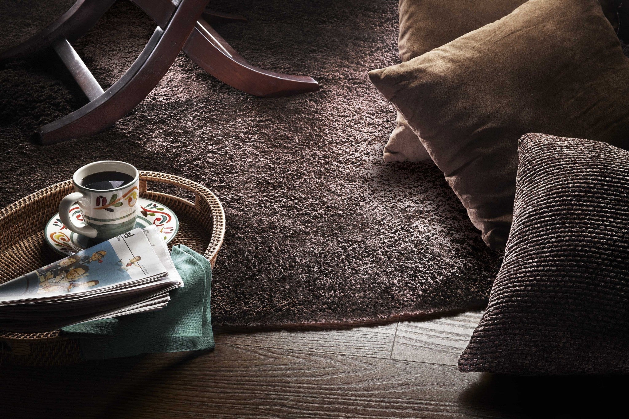 2'X4' Espresso Brown Indoor Shag Rug