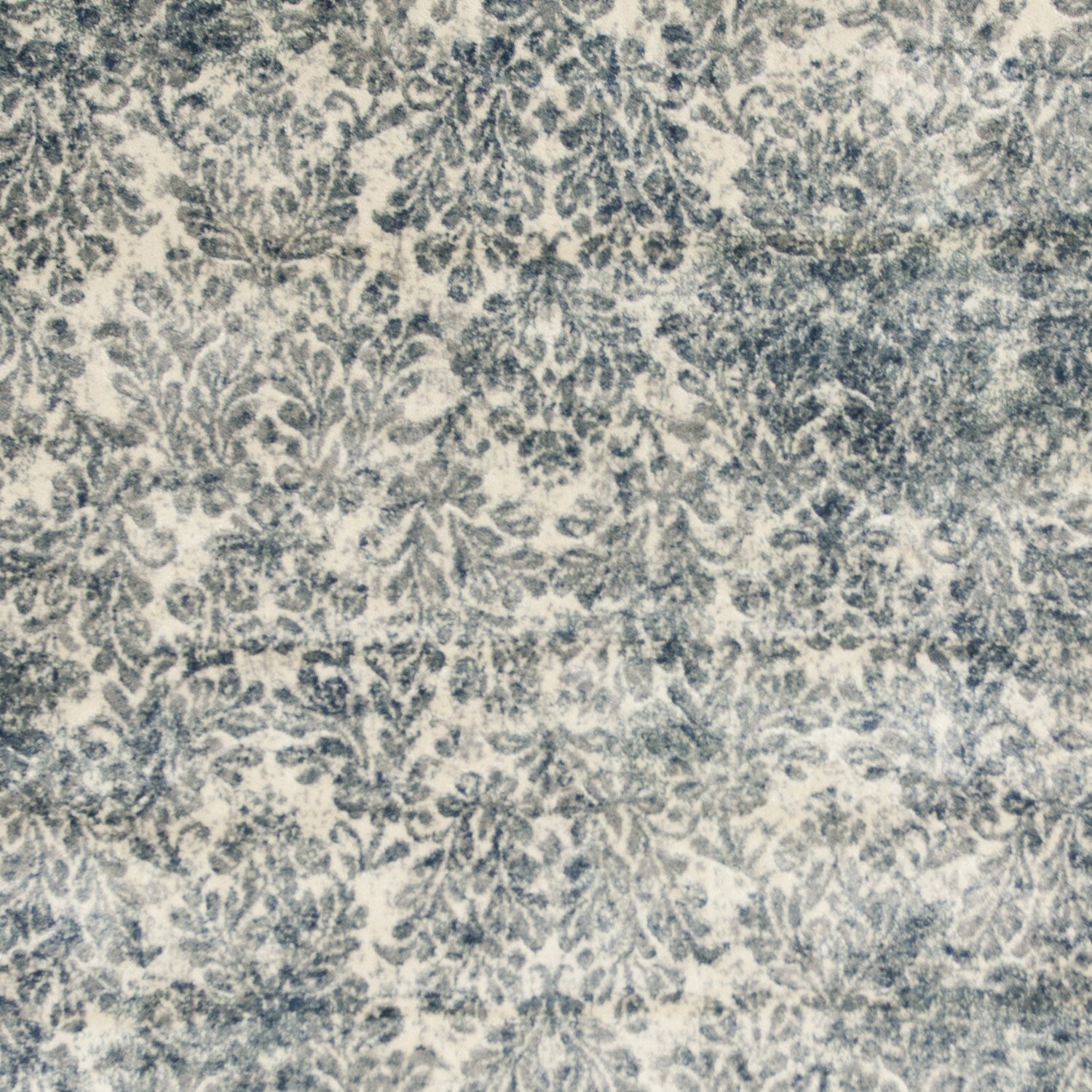2'X4' Ivory Blue Machine Woven Damask Indoor Accent Rug
