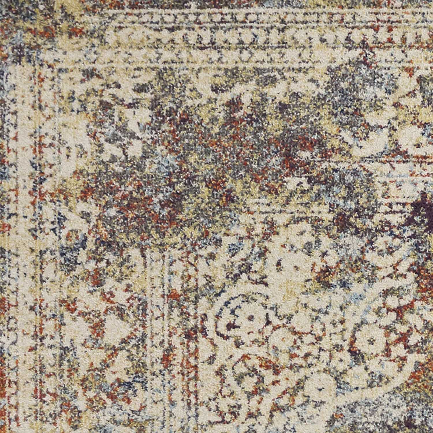 3' X 5' Multi Color Bordered Area Rug
