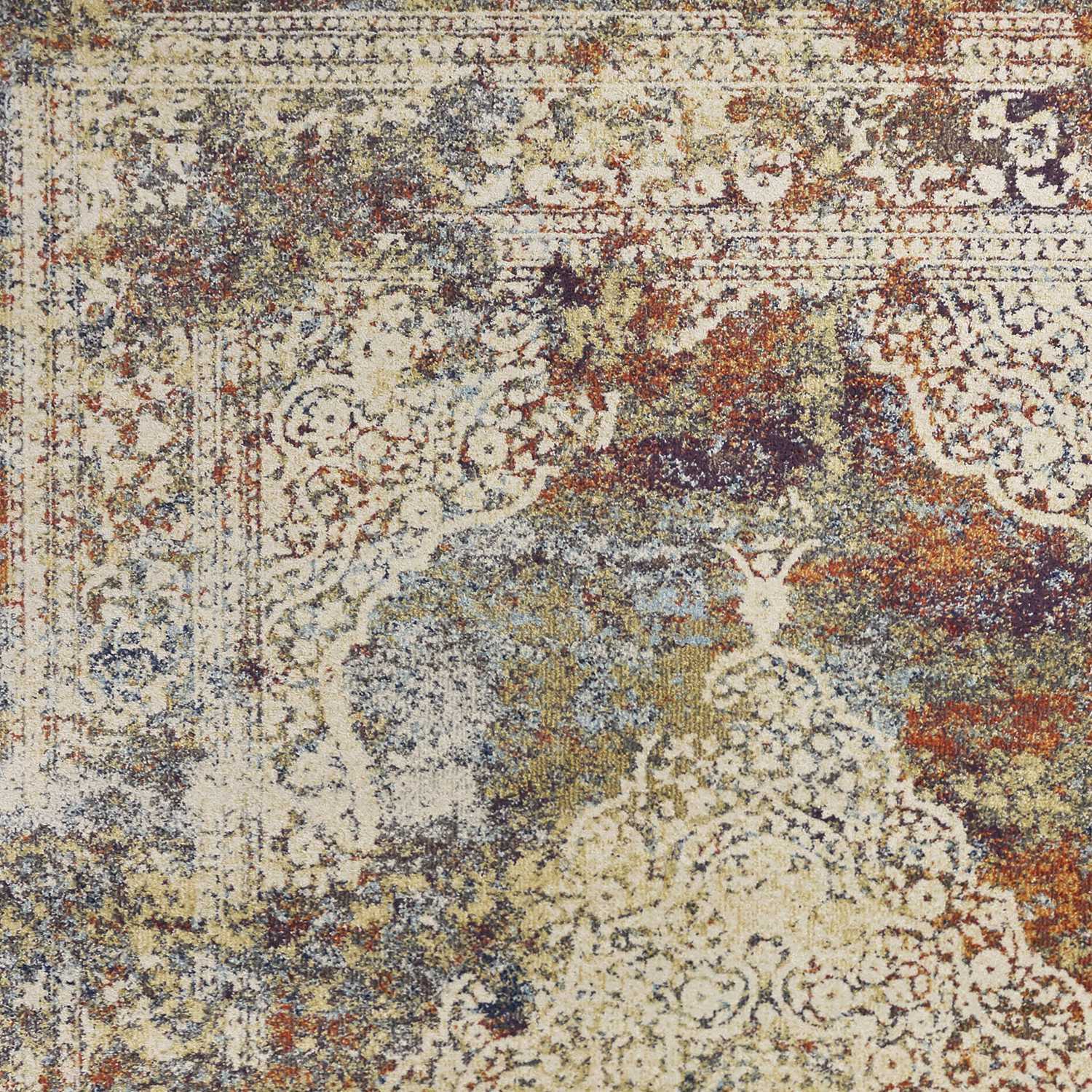 3' X 5' Multi Color Bordered Area Rug