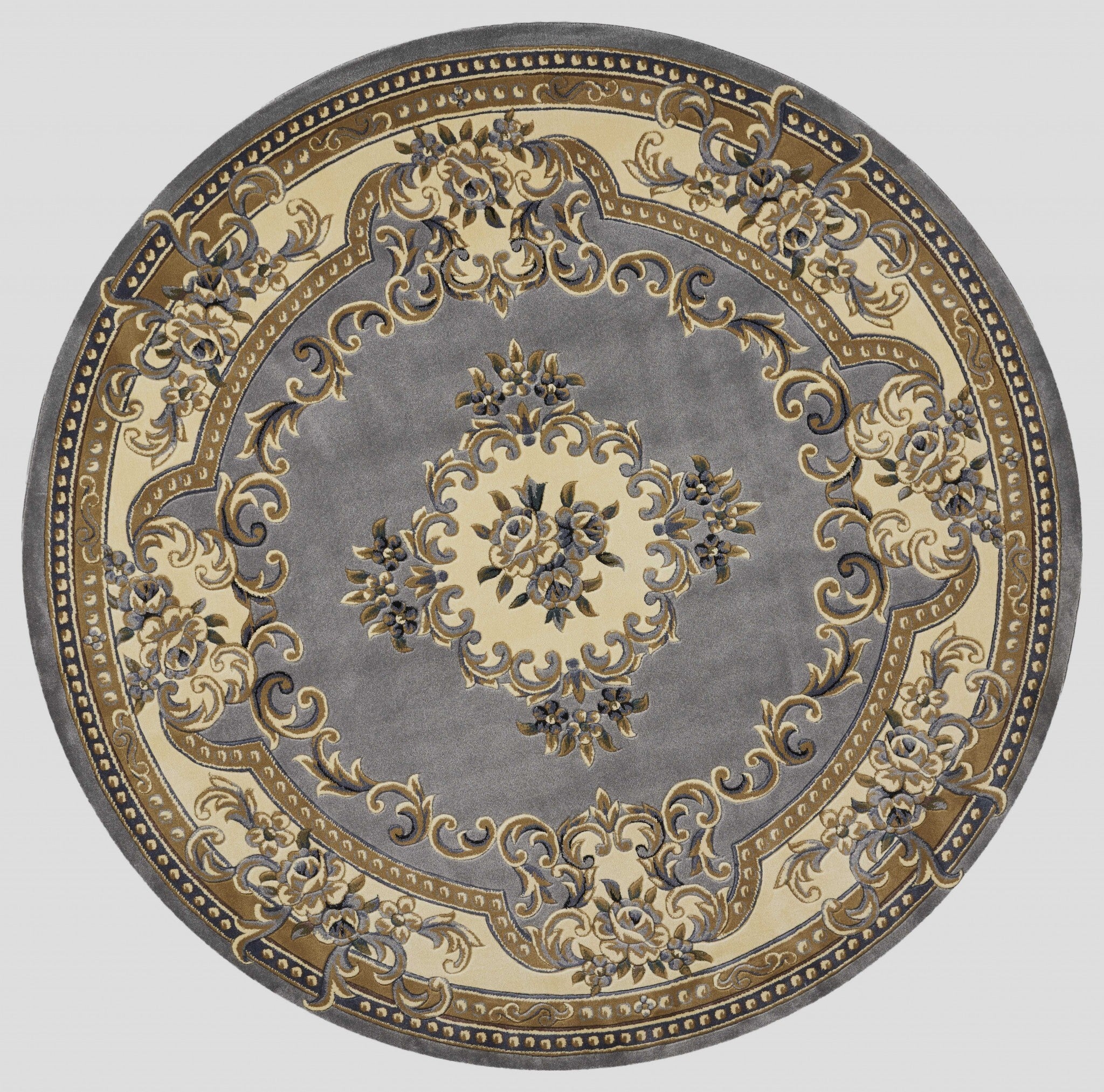 2' X 8' Slate Blue Medallion Runner Rug