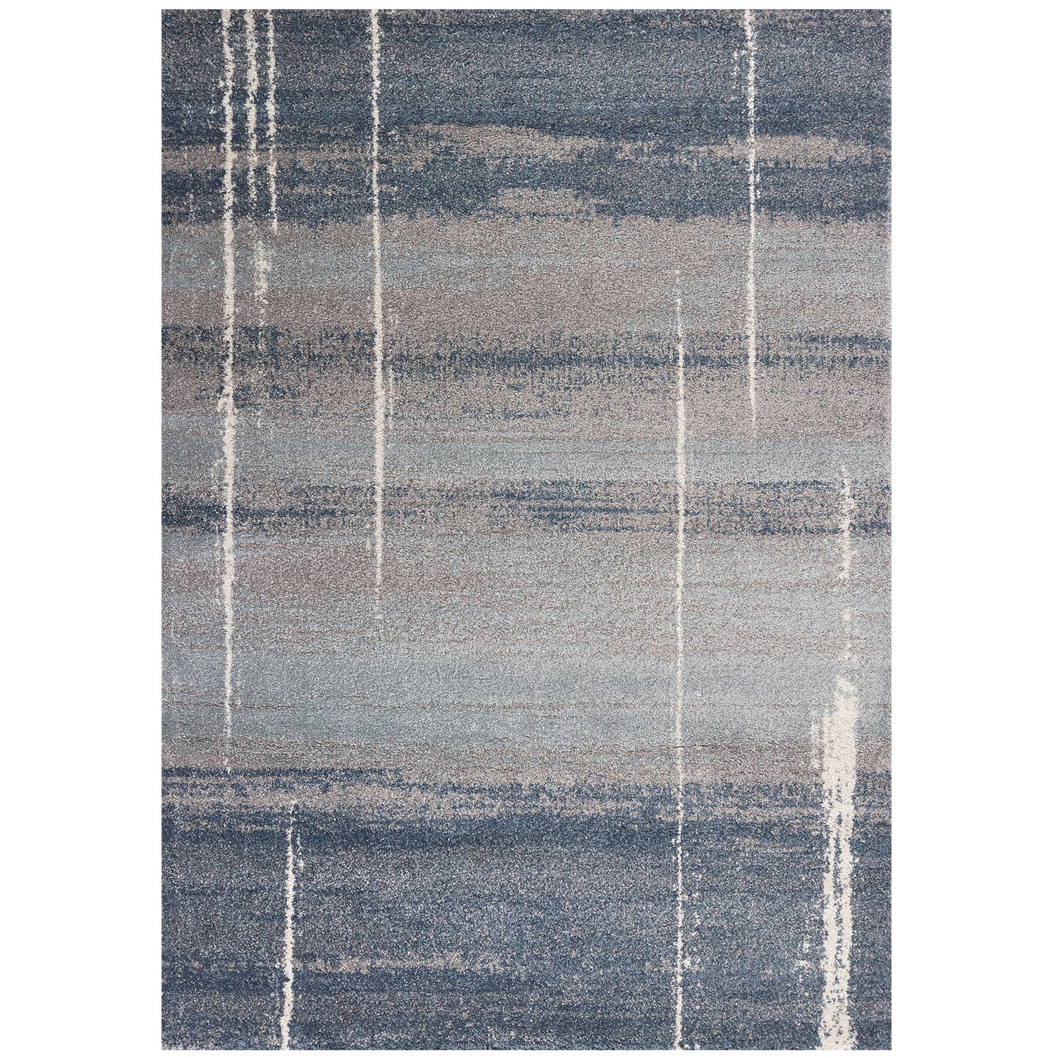 3'X5' Blue Machine Woven Ombre Indoor Area Rug