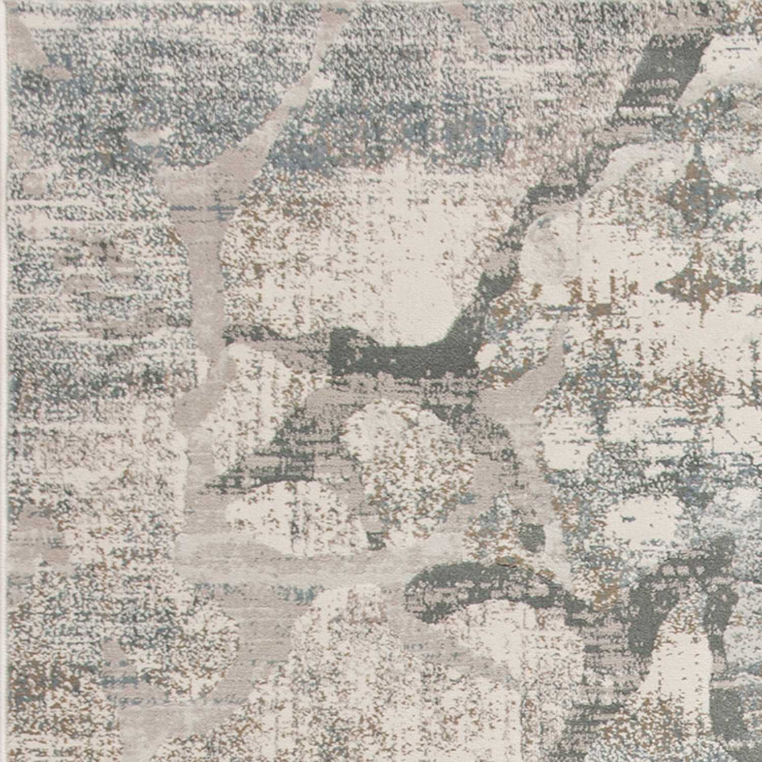 3' X 5' Ivory And Mist Abstract Area Rug