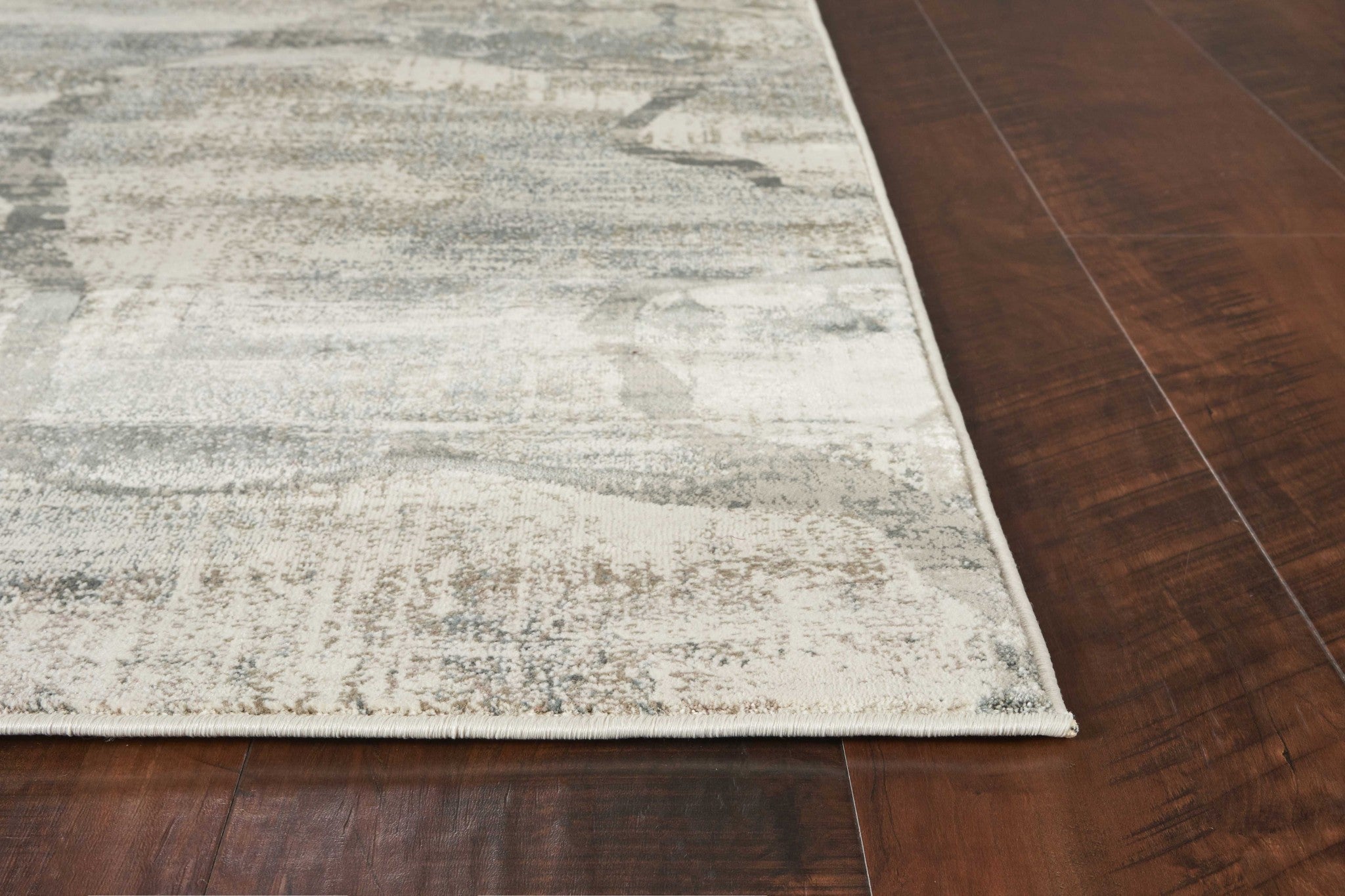 3' X 5' Ivory And Mist Abstract Area Rug
