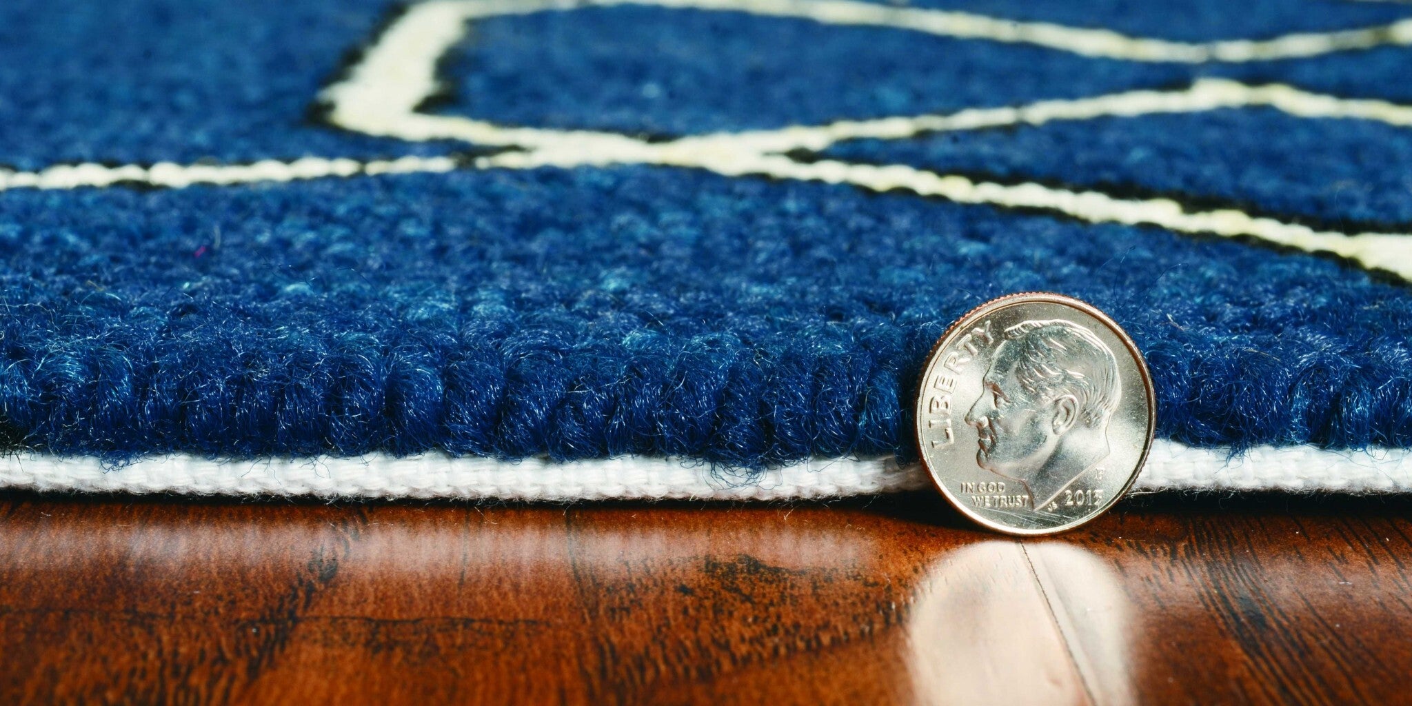 3' X 5' Trellis And Diamond Navy Uv Treated Area Rug
