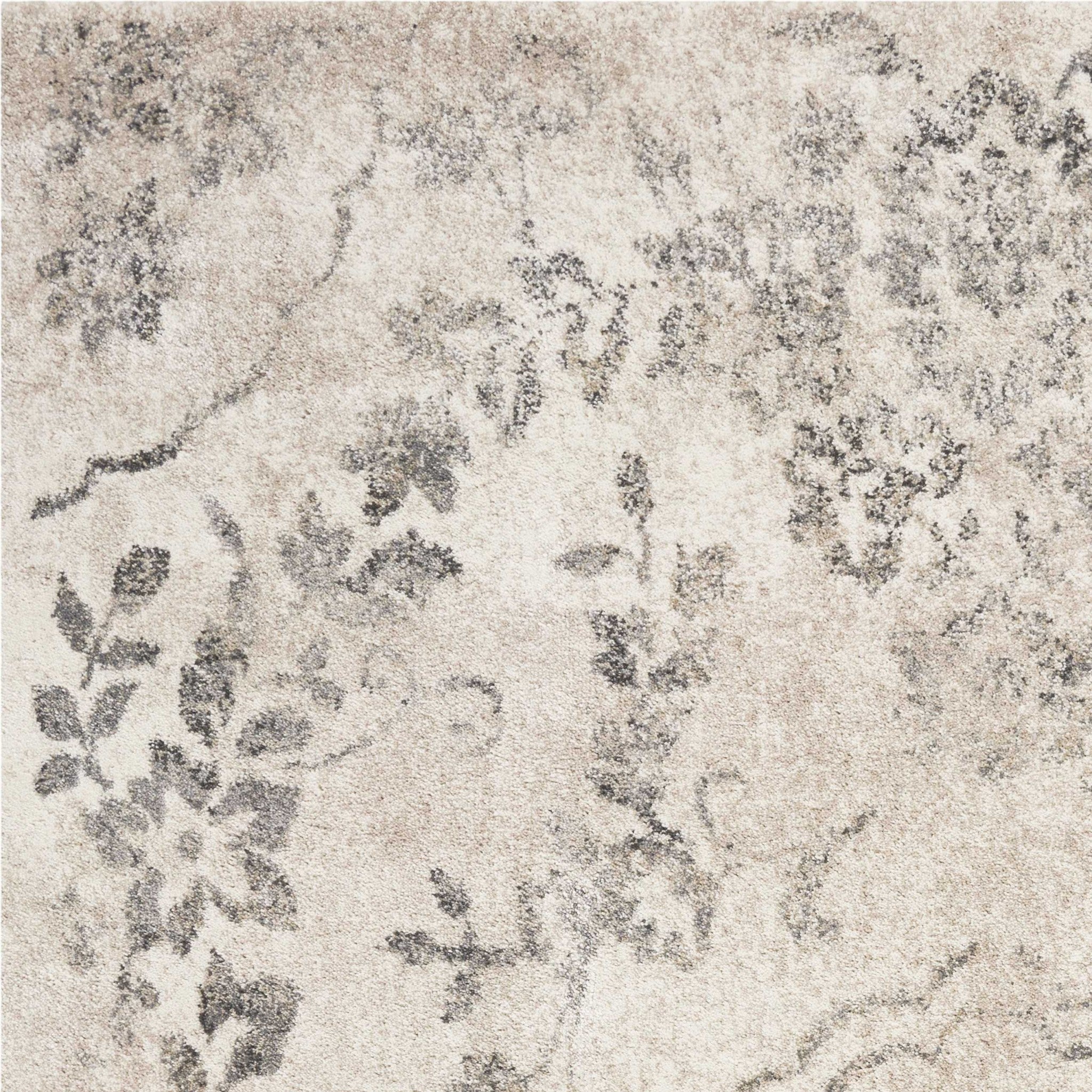 3' X 5' Grey Floral Vines Area Rug