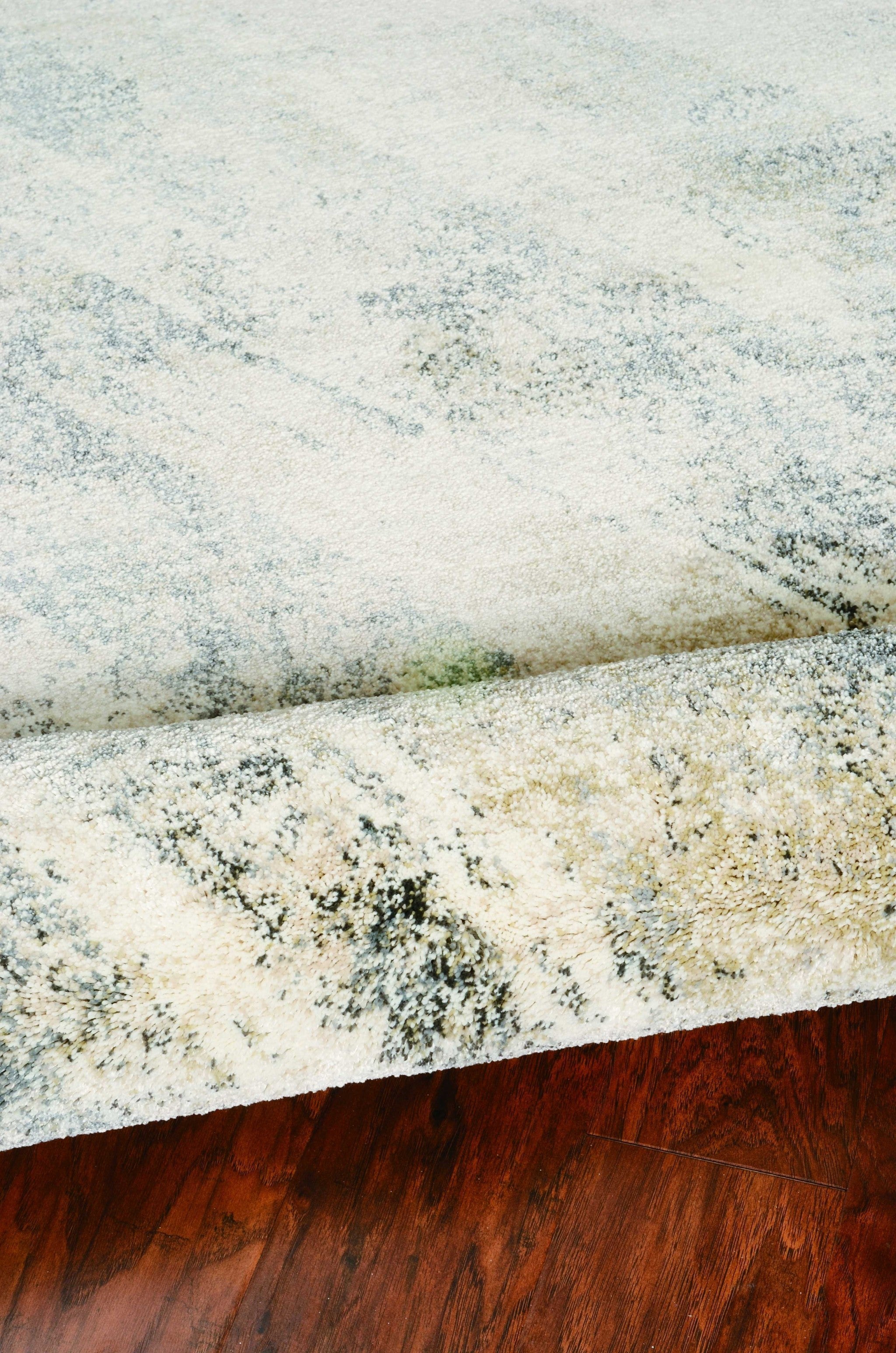 3' X 5' Ivory Or Grey Abstract Brushstrokes Area Rug