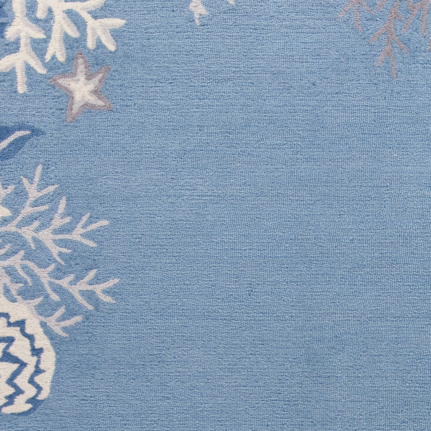 3'X5' Sea Blue Hand Hooked Bordered Coral Reef Indoor Area Rug