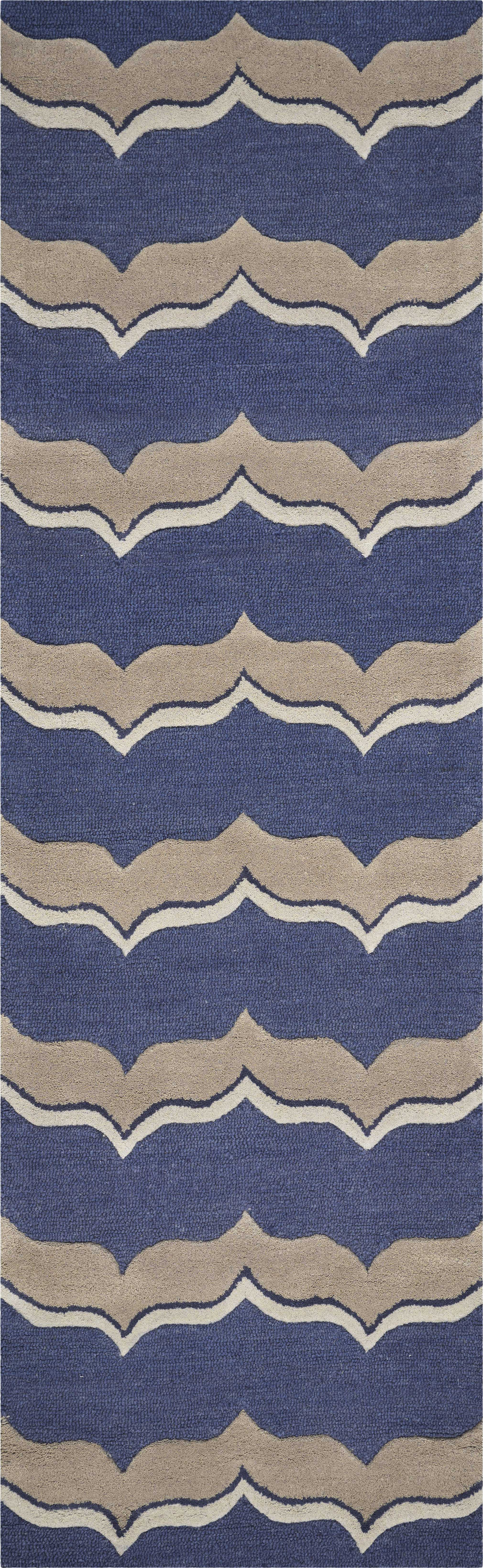 2'3 X 7'6 Runner Wool Indigo Pumice Area Rug