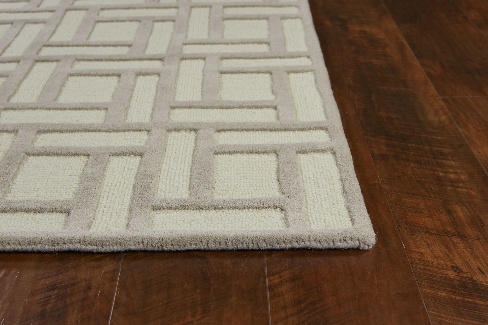 3'3 X 5'3 Wool Tan Ivory Area Rug