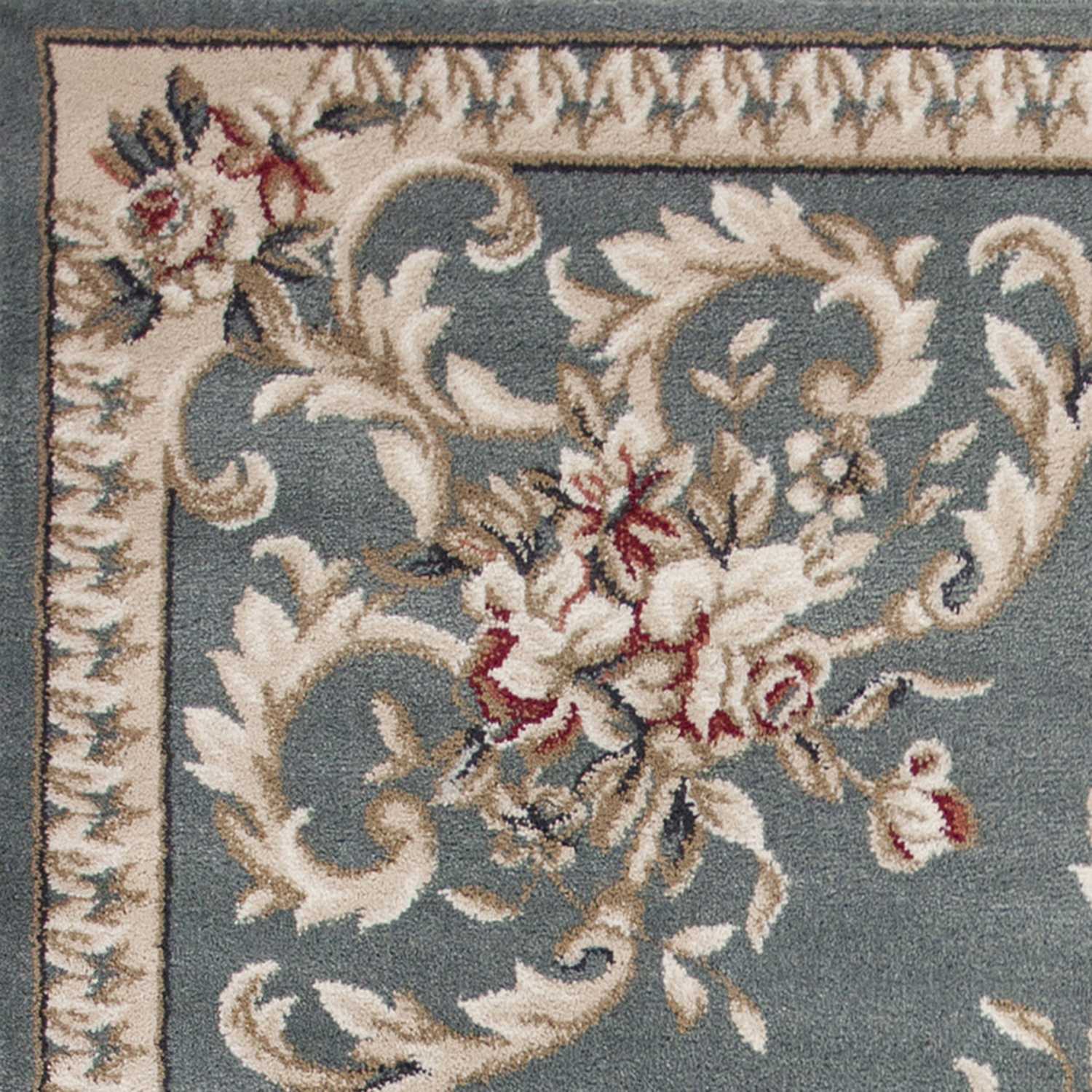 5'X8' Slate Blue Floral Indoor Area Rug