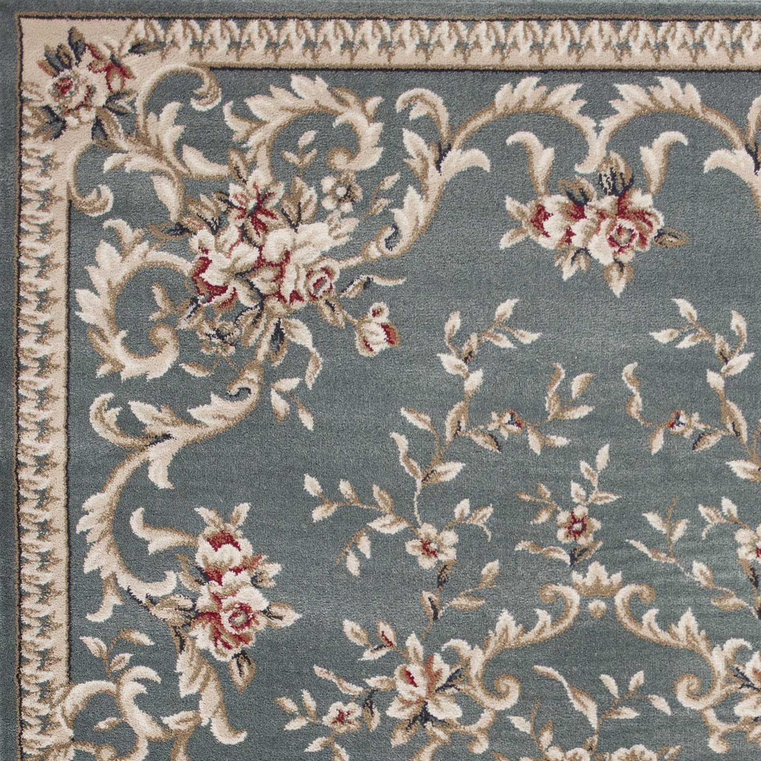 5'X8' Slate Blue Floral Indoor Area Rug