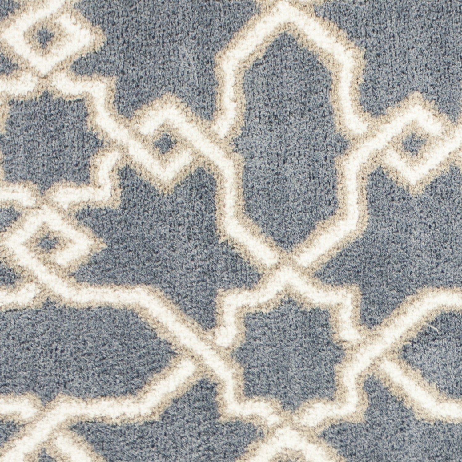 3'X5' Slate Blue Geometric Machine Woven Microfiber Indoor Area Rug
