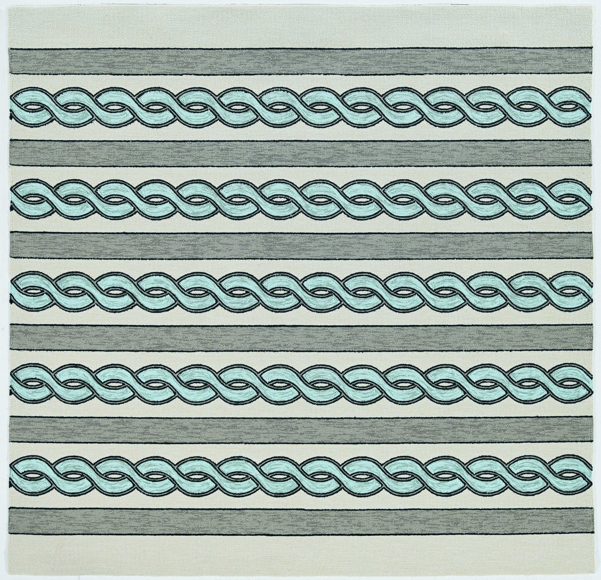 7' Square Uv Treated Polypropylene Ivory Or Spa Area Rug