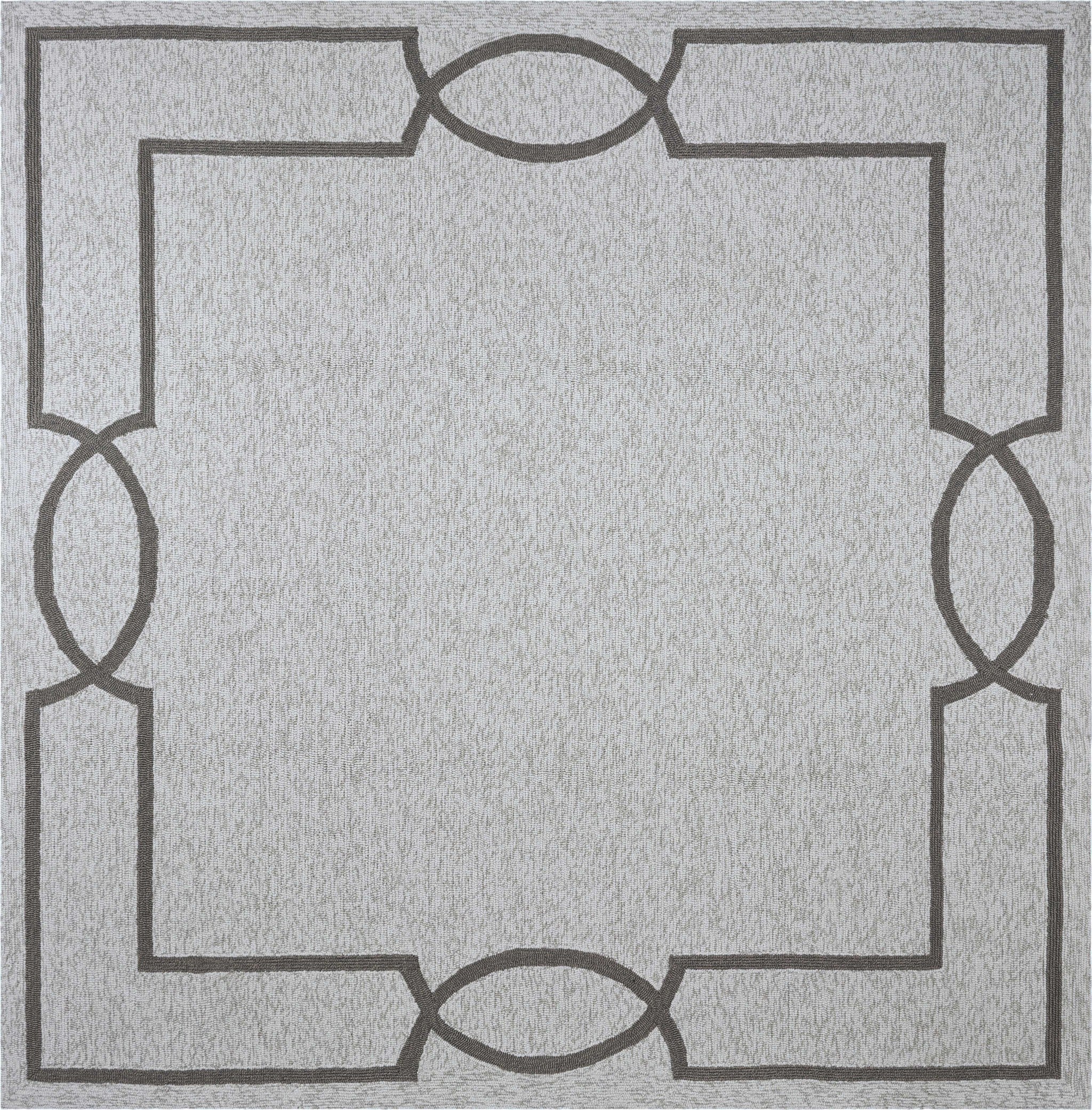 7' Square Uv Treated Polypropylene Oatmeal Area Rug