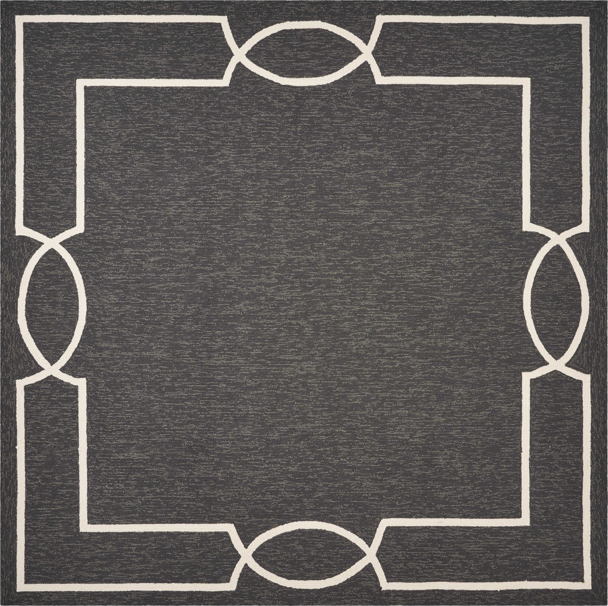 7' Square Uv Treated Polypropylene Onyx Area Rug