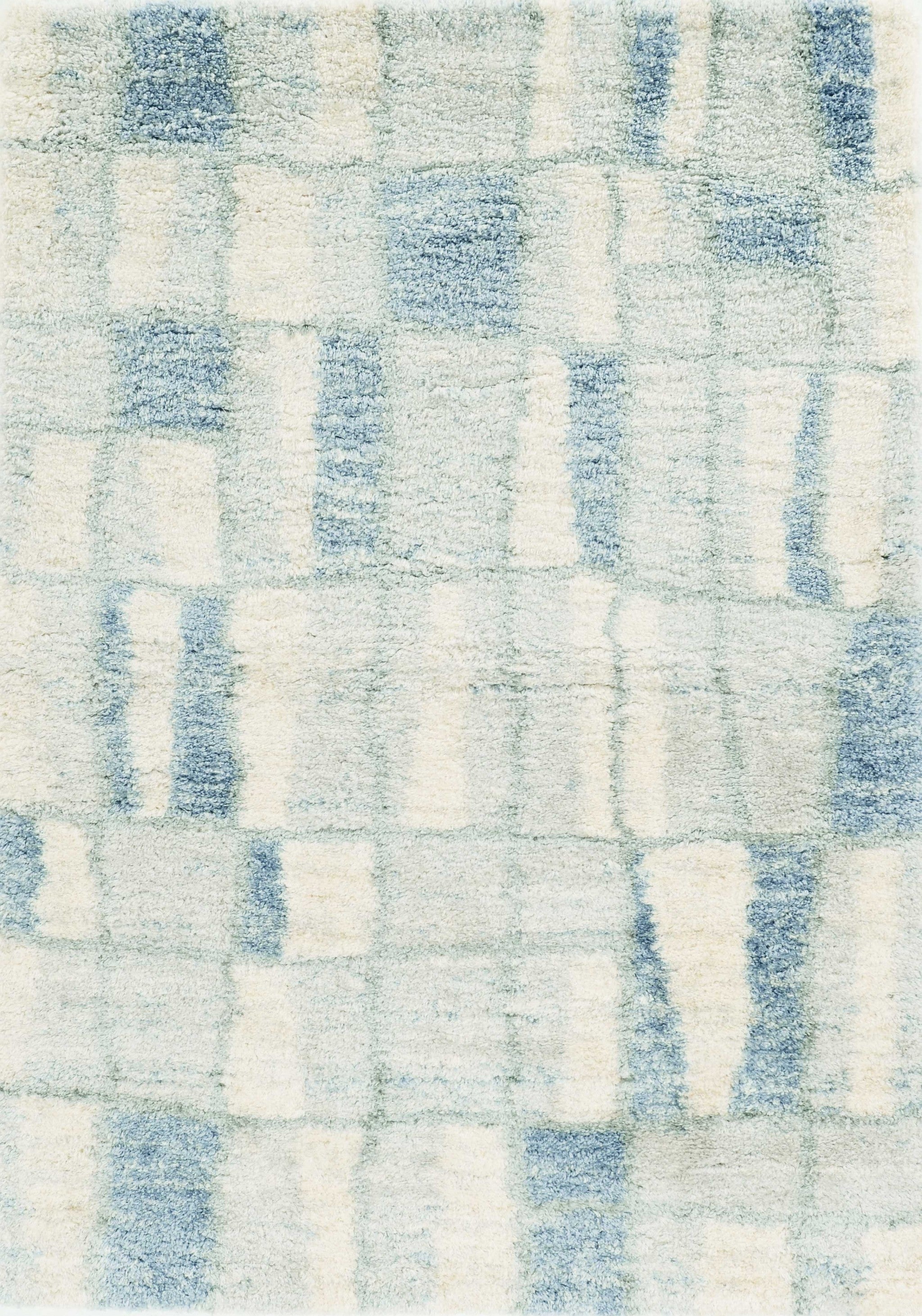 7' X 9' Polypropylene Ivory Or Blue Area Rug