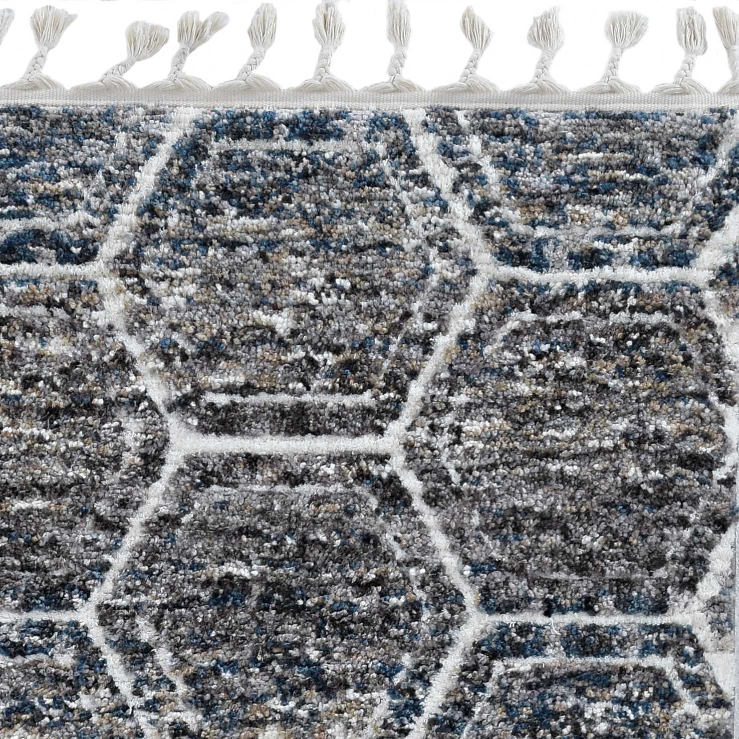 94 X 126 X 1 Grey Or  Teal Polyester Rug - Buy Rugs