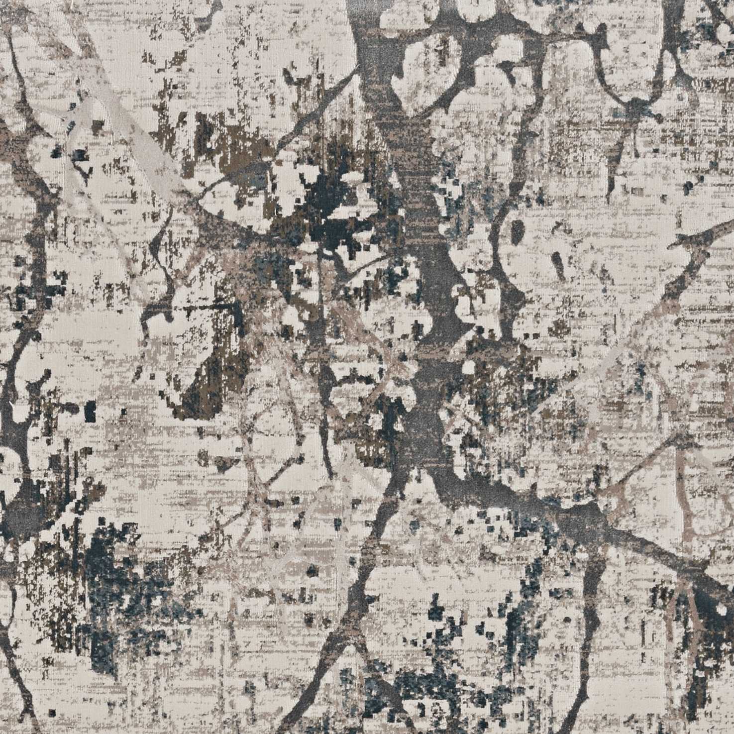 3' X 5' Ivory Or Mist Abstract Viscose Area Rug