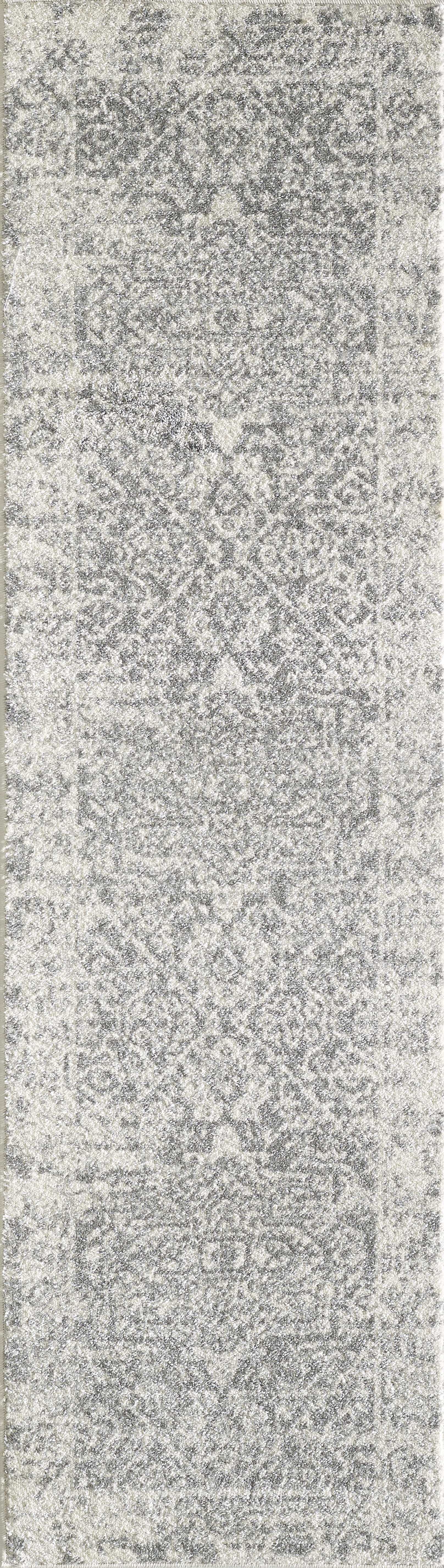 2' X 7' Grey Polypropylene Area Rug