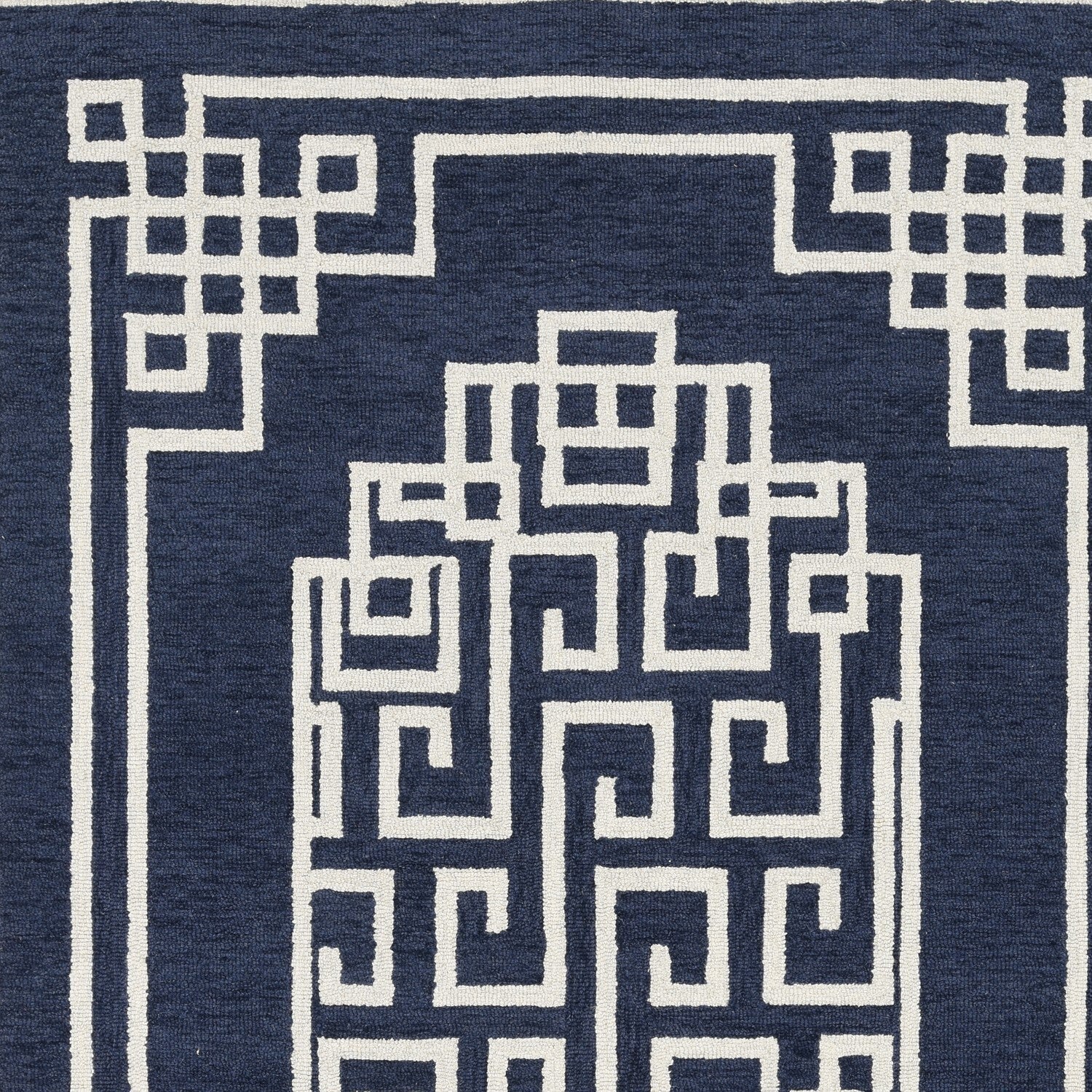 108 X 144 Navy Ivory Wool Rug