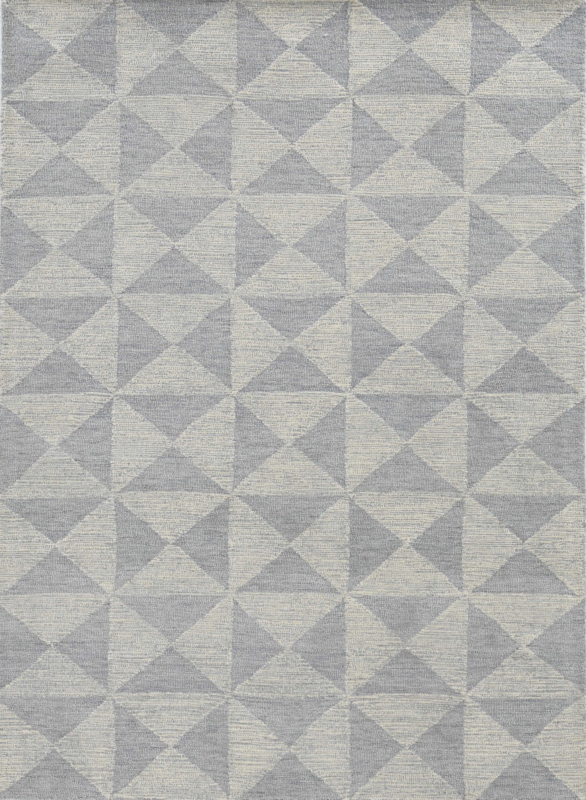 5' X 7' Ivory Geometric Pattern Wool Indoor Area Rug