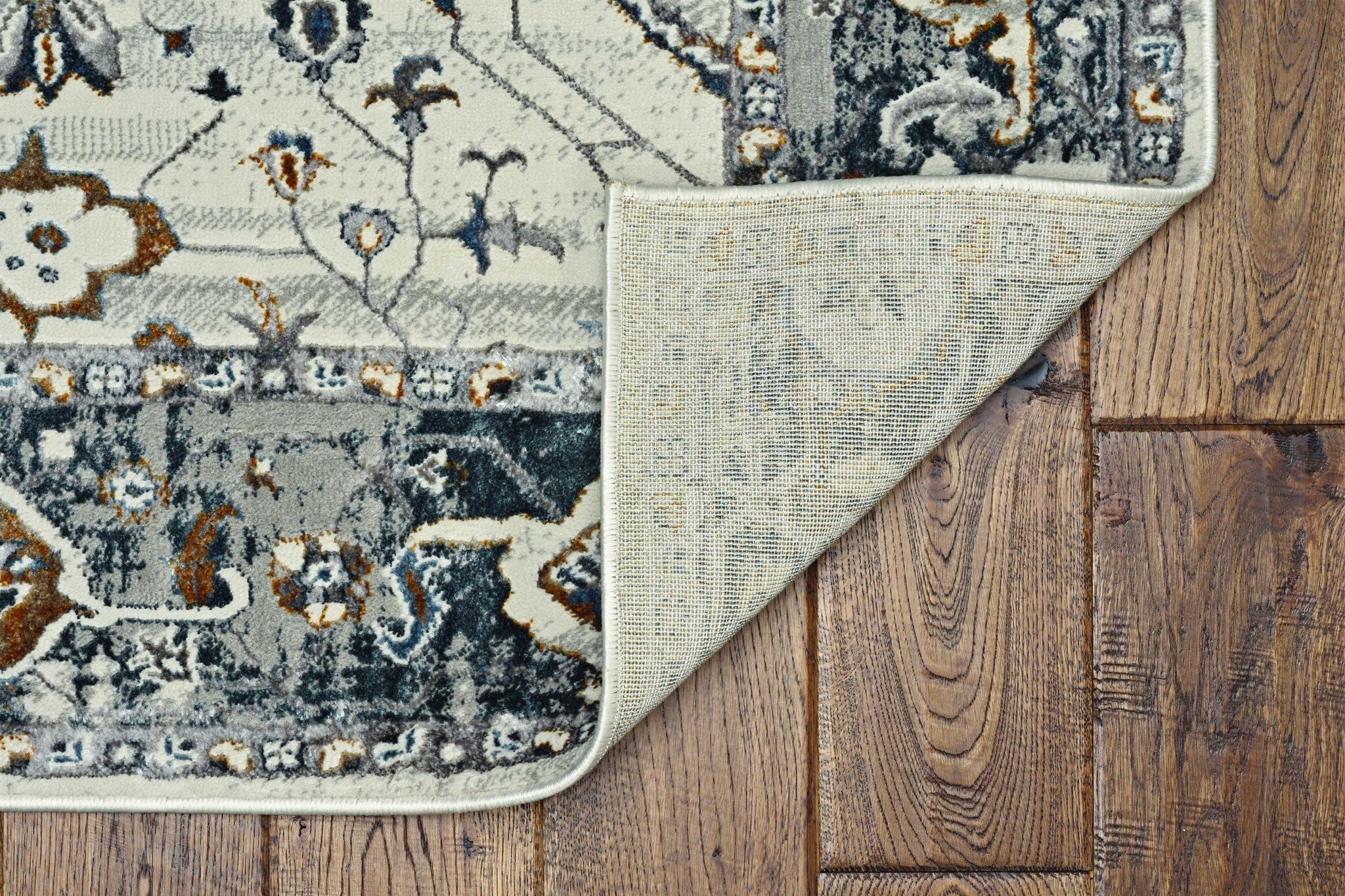 10'X13' Ivory Grey Machine Woven Traditional Indoor Area Rug