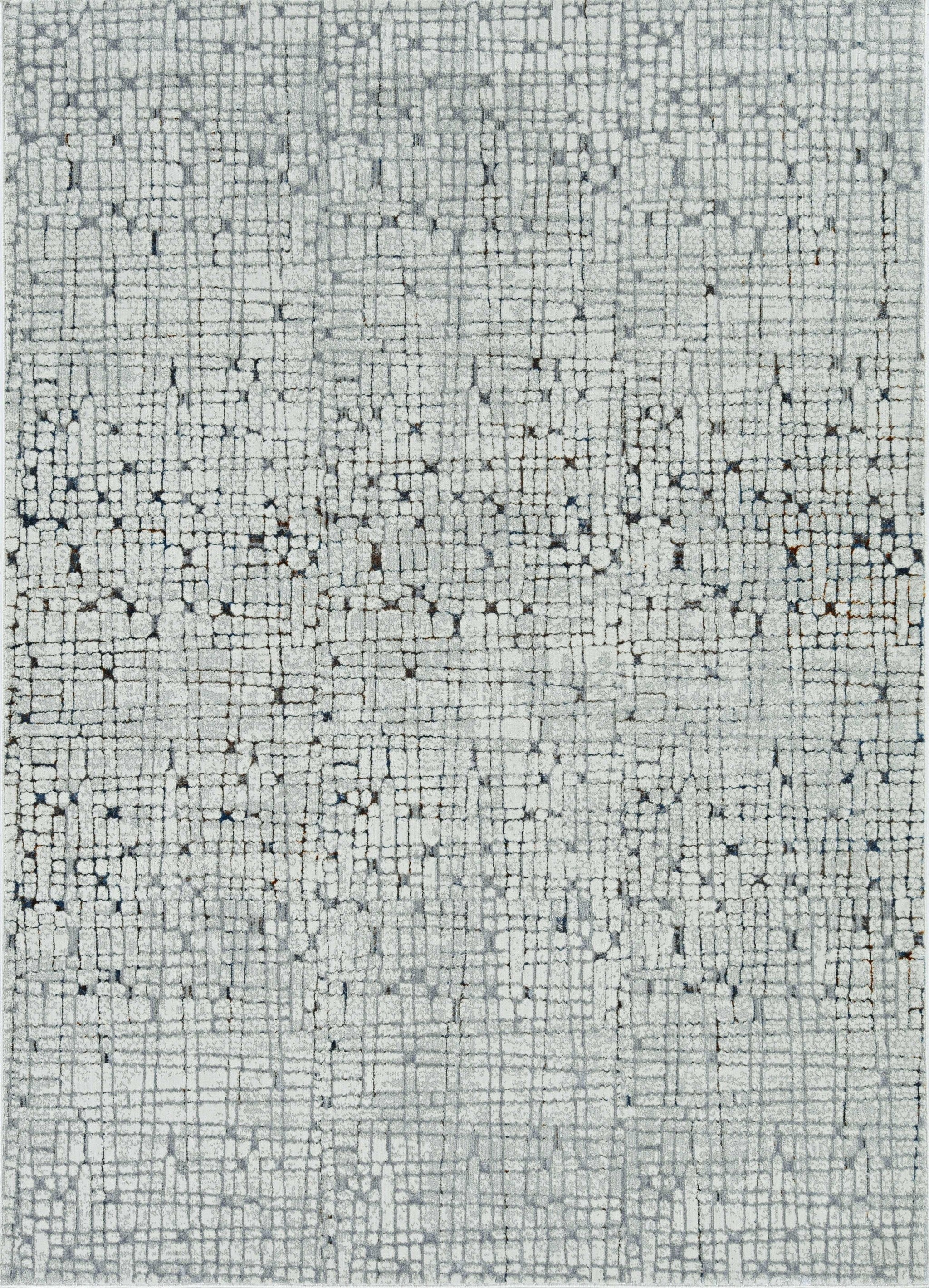 3' X 5' Grey Mosaic Area Rug