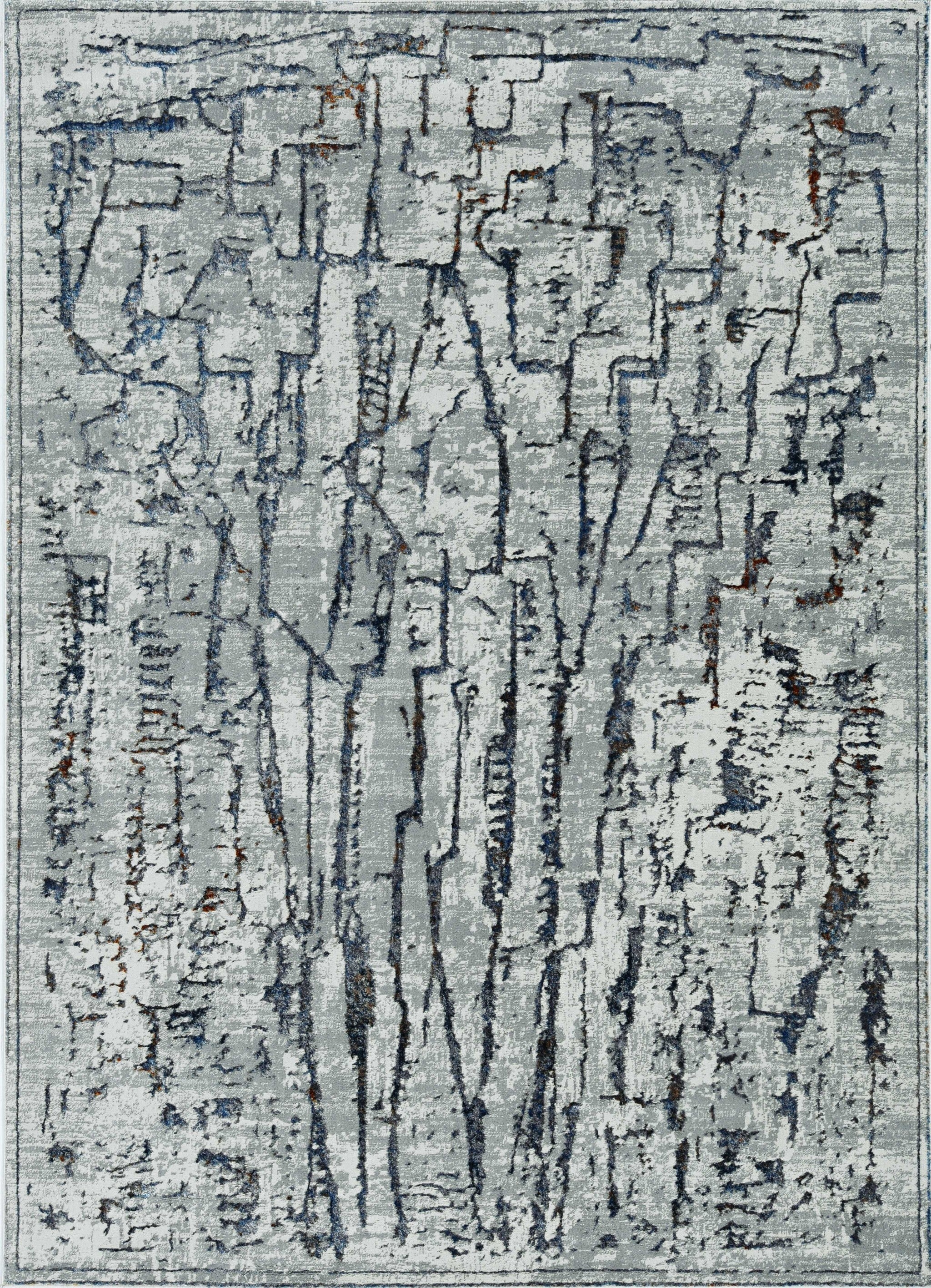3' X 5' Grey Abstract Lines Area Rug