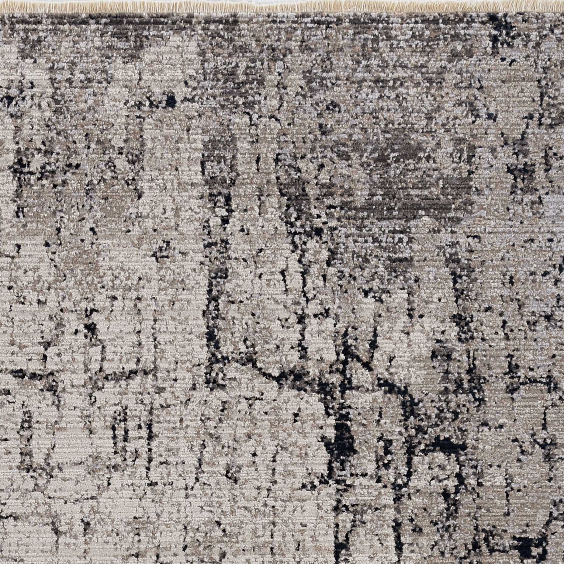 5'X8' Ivory Grey Machine Woven Abstract Indoor Area Rug