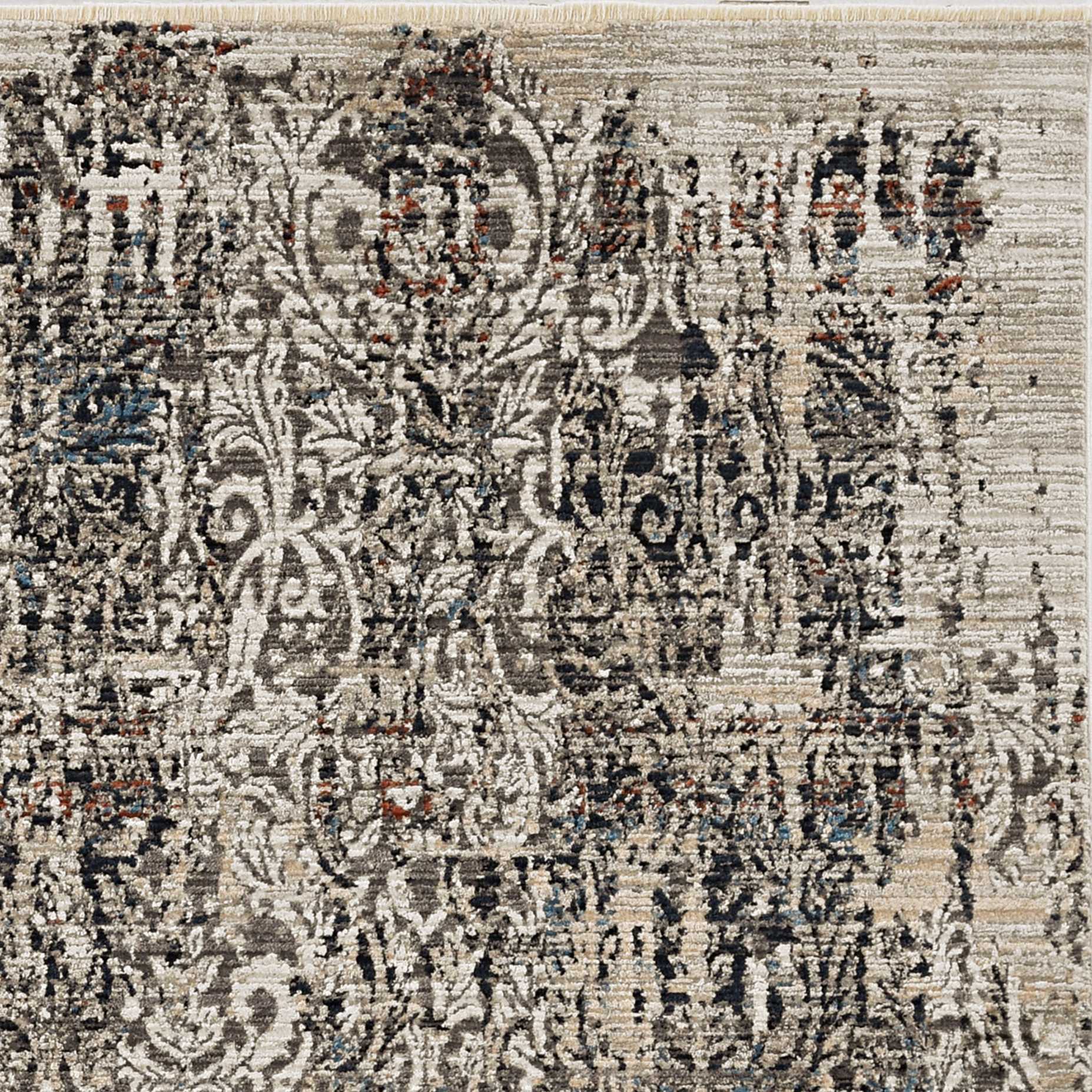 9'X13' Grey Machine Woven Distressed Traditional Indoor Area Rug