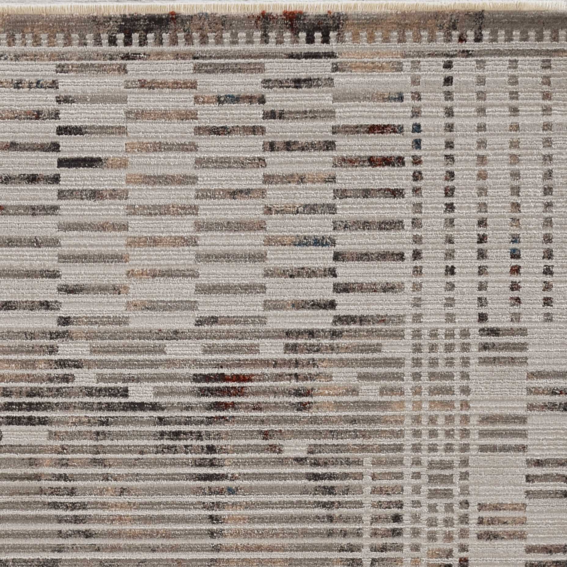 9'X13' Natural Beige Machine Woven Abstract Lines Indoor Area Rug