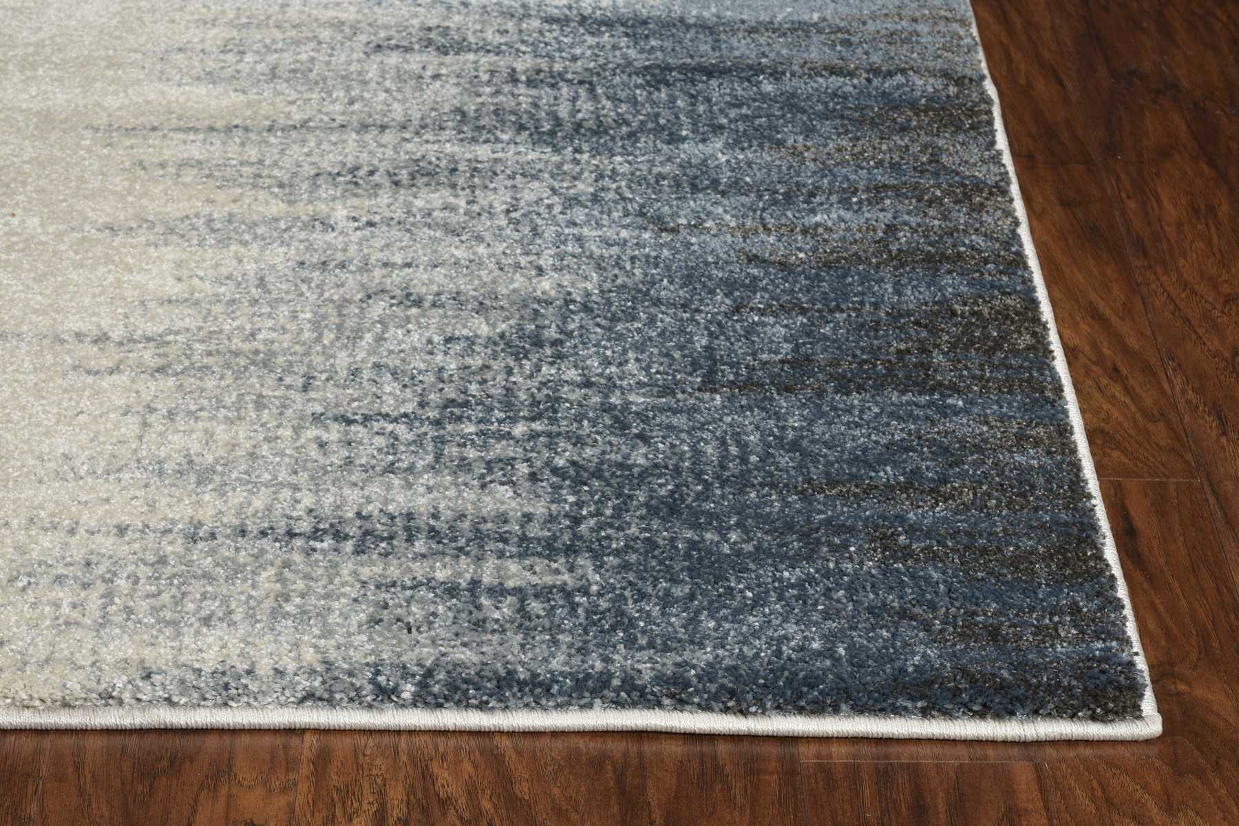 3' X 5' Ivory Blue Gradient Area Rug