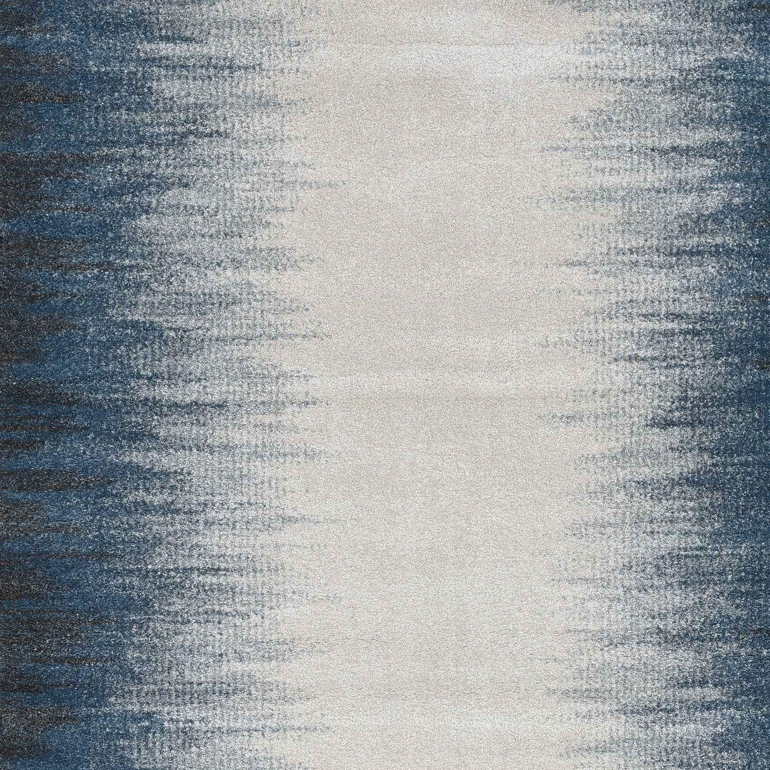 8'X11' Ivory Blue Machine Woven Ombre Indoor Area Rug