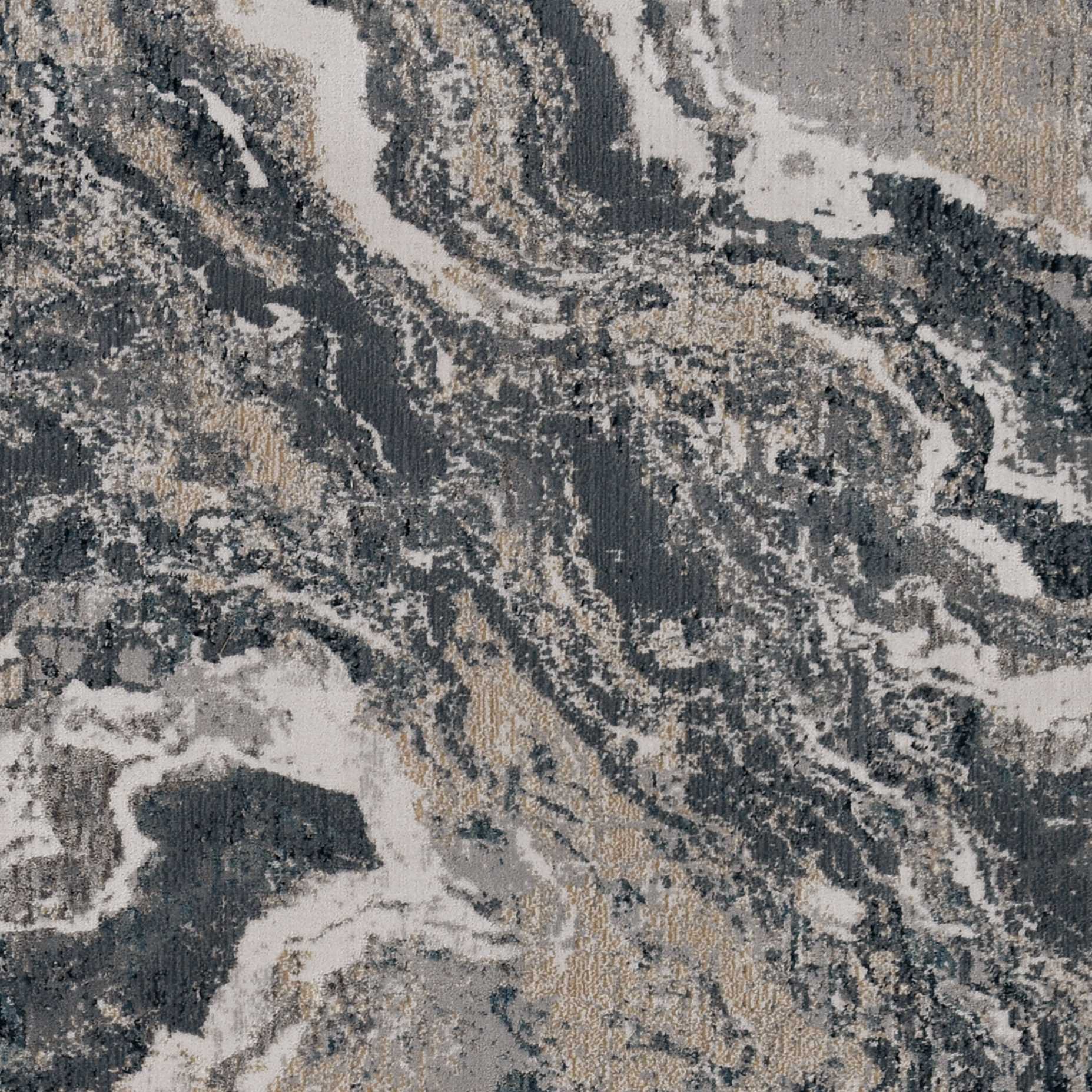 118 X 158 Grey Polypropylene And Polyester Rug