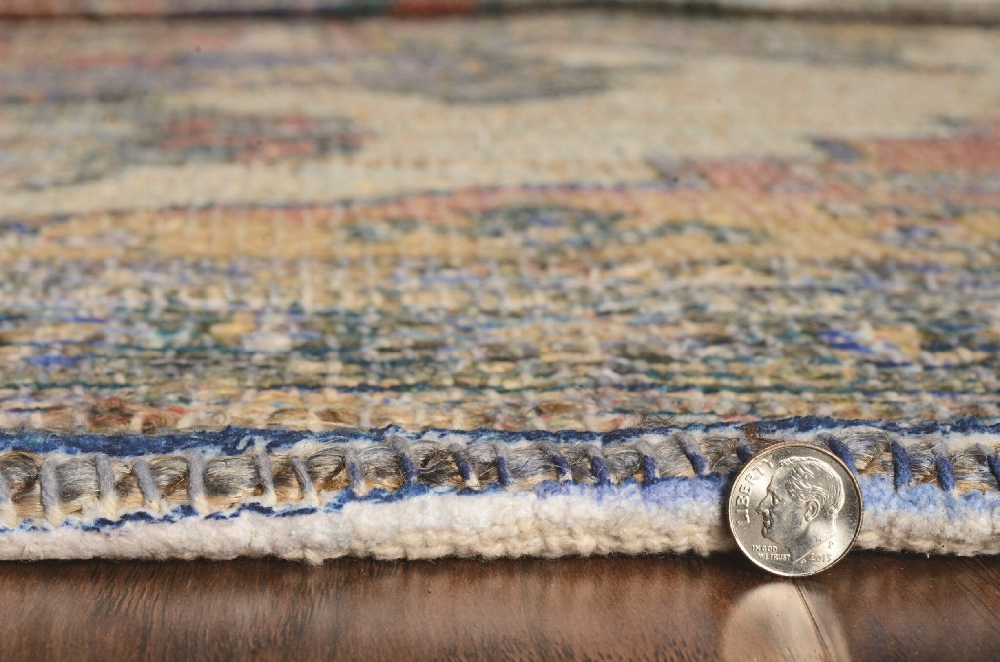 3'X5' Teal Blue Machine Woven Diamond Medallion Indoor Area Rug