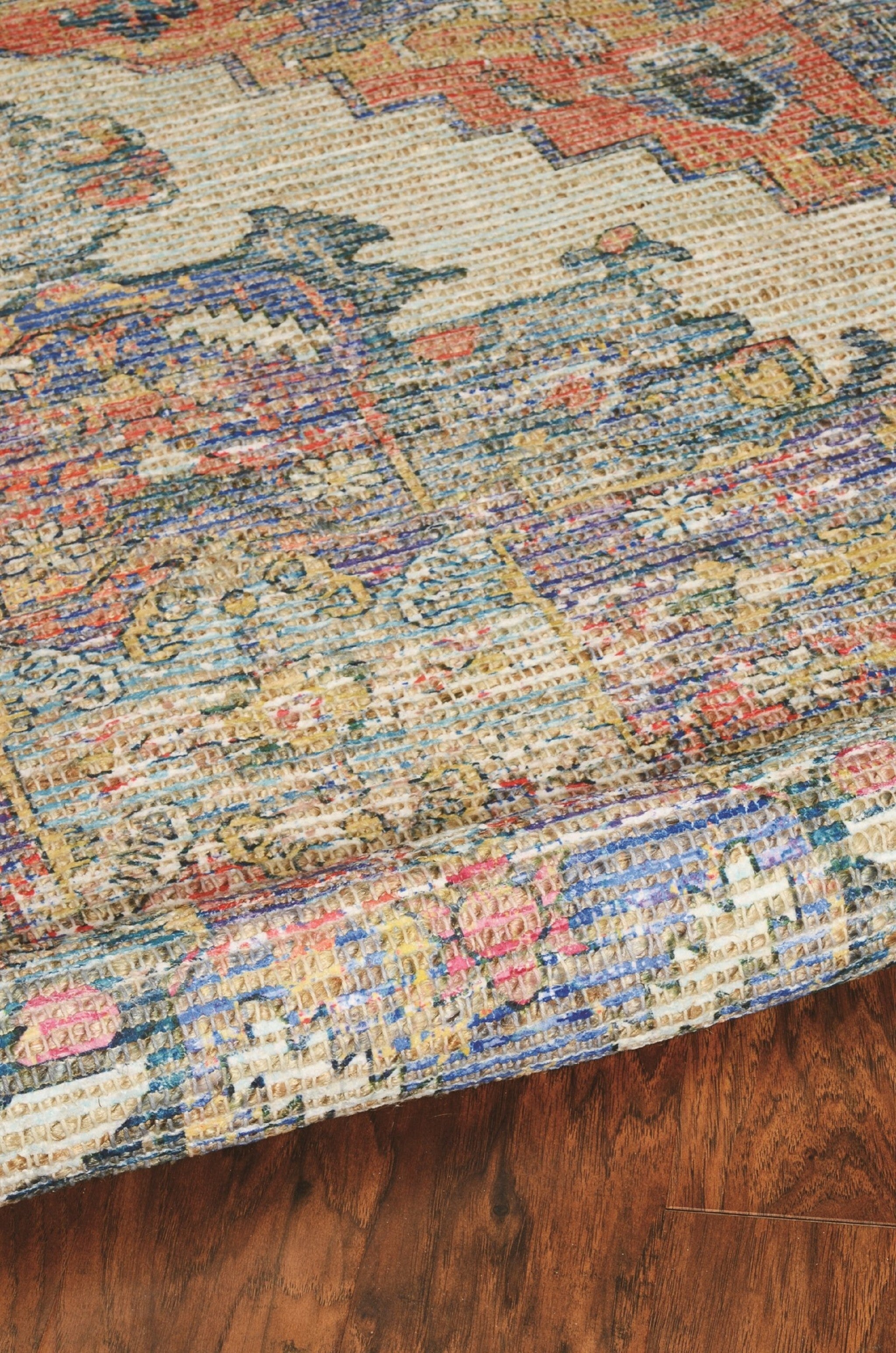 3'X5' Teal Blue Machine Woven Diamond Medallion Indoor Area Rug