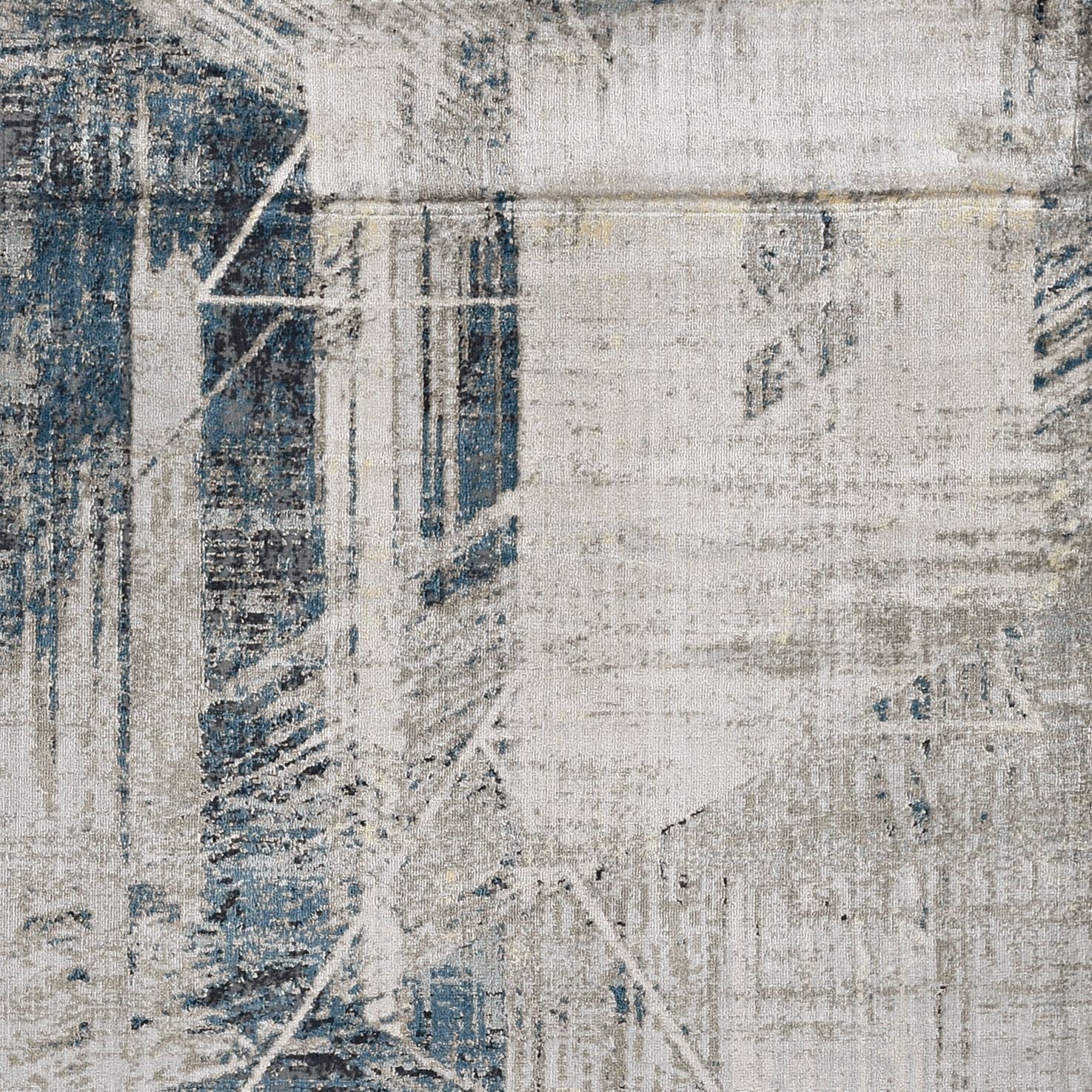 3'X5' Grey Blue Machine Woven Abstract Geometric Indoor Area Rug