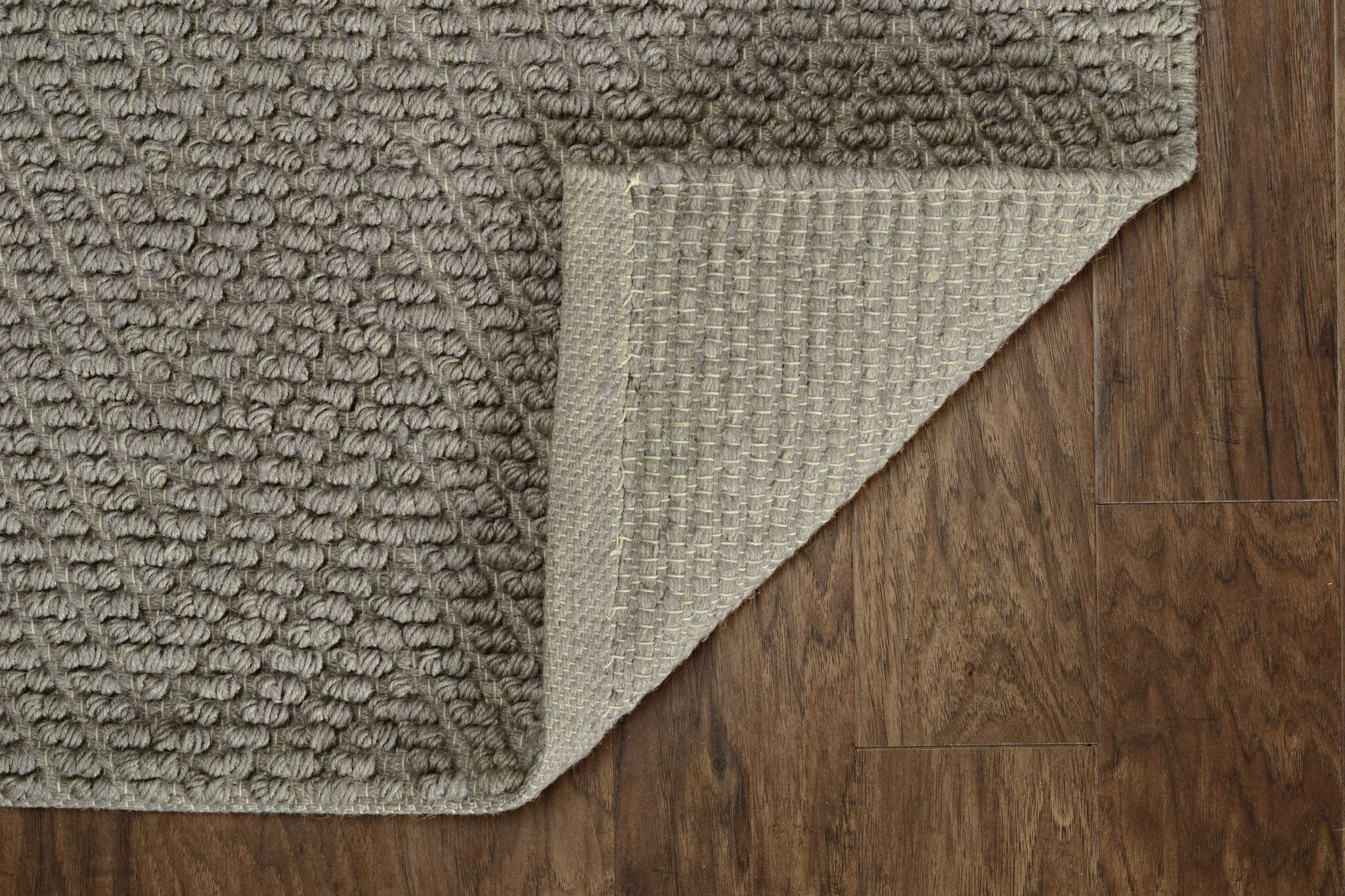 8'X11' Grey Heather Hand Woven Herringbone Jute Indoor Area Rug