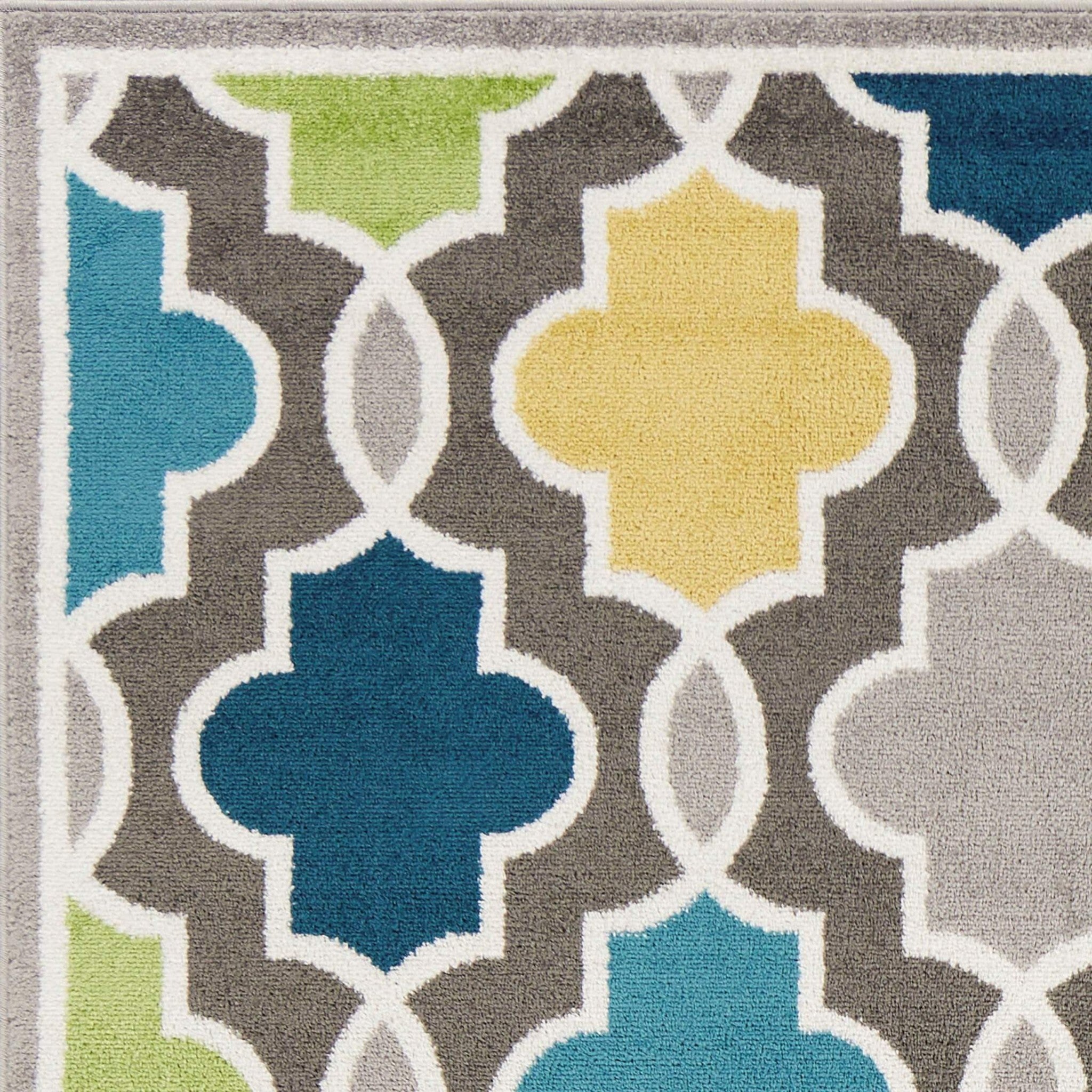 2' X 7' Modern Gray With Pops Of Color Area Rug