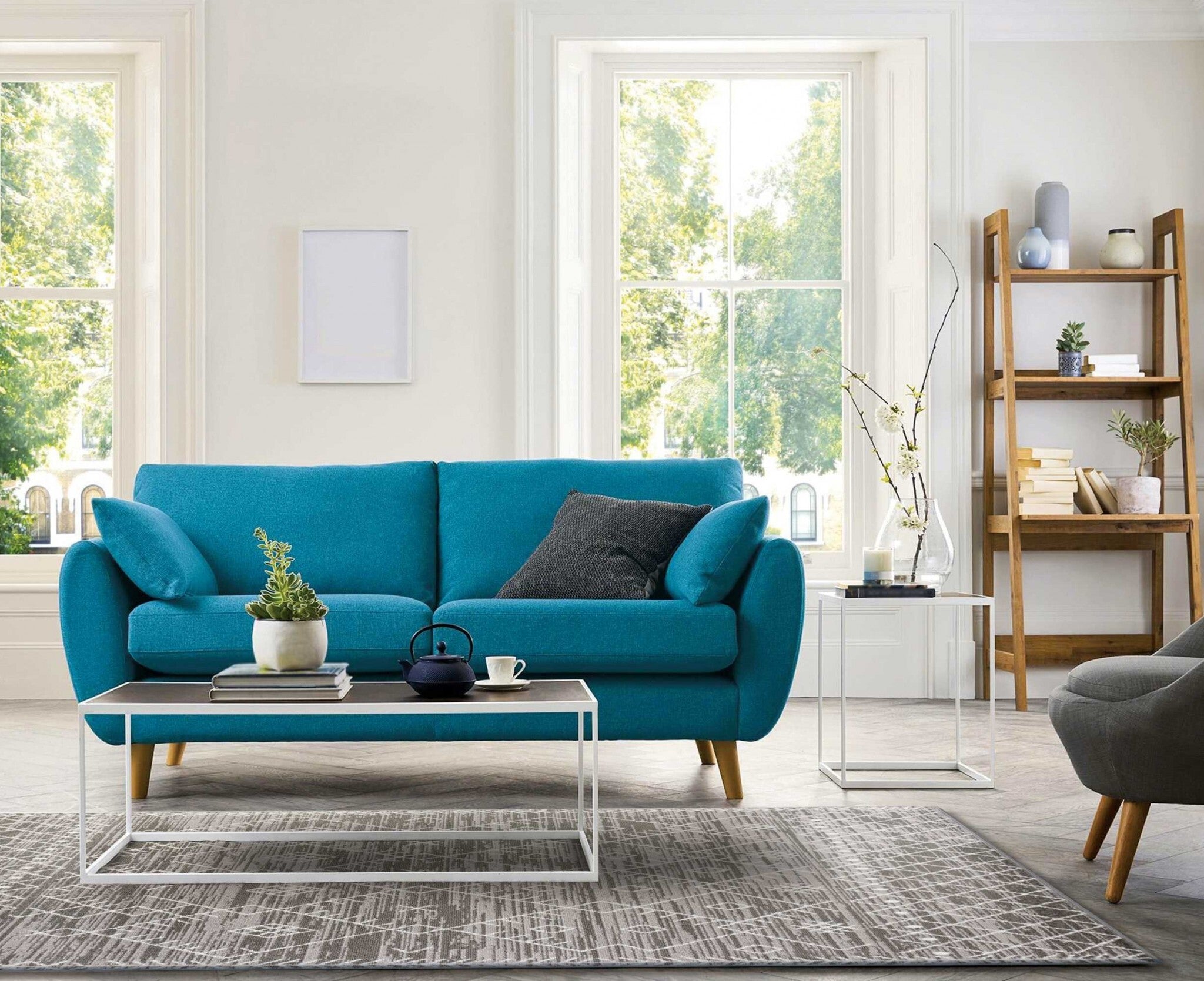 7'X11' Grey Machine Woven Scandinavian Indoor Area Rug