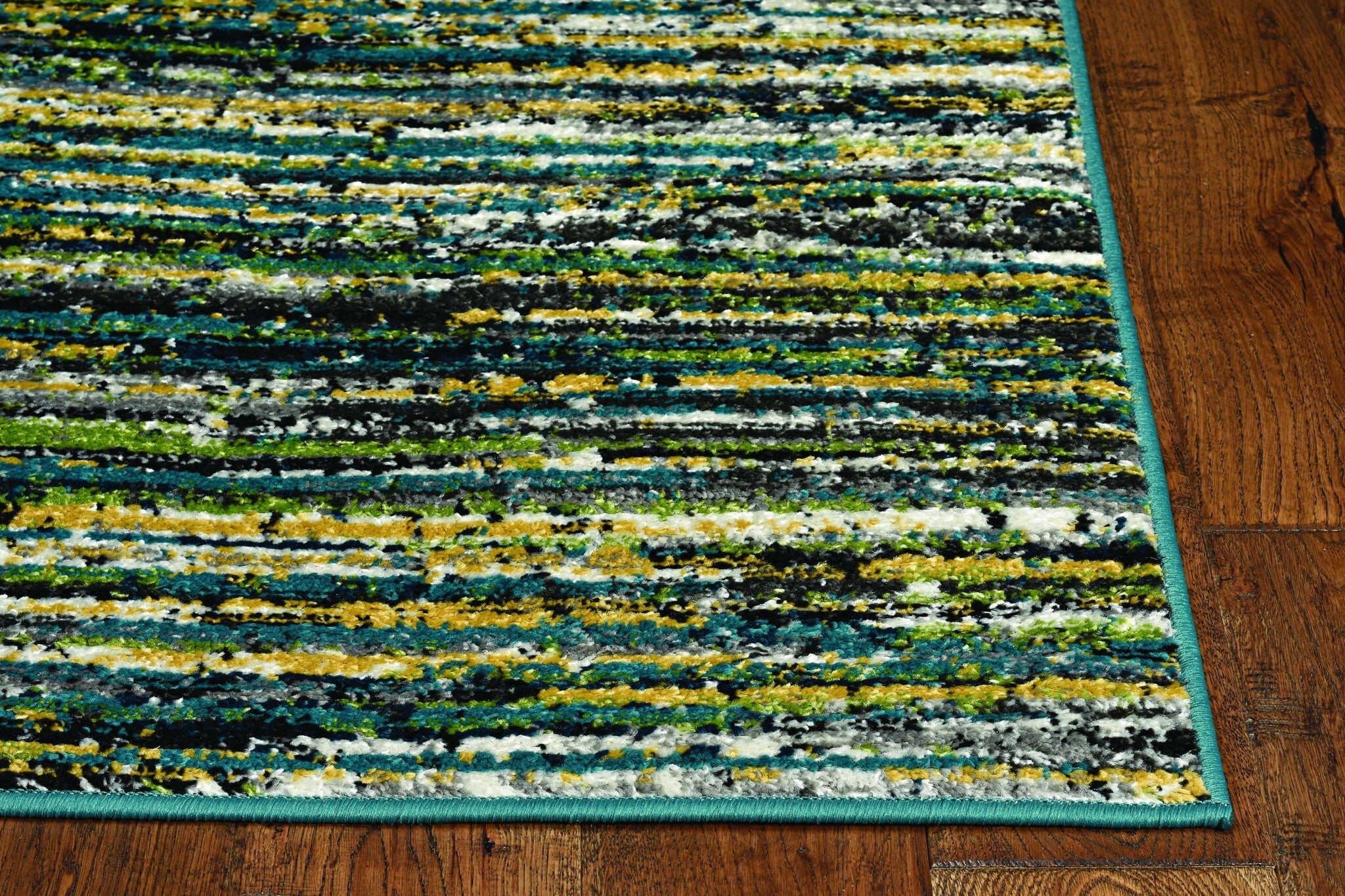 8'X11' Grey Teal Machine Woven Abstract Industrial Style Indoor Area Rug