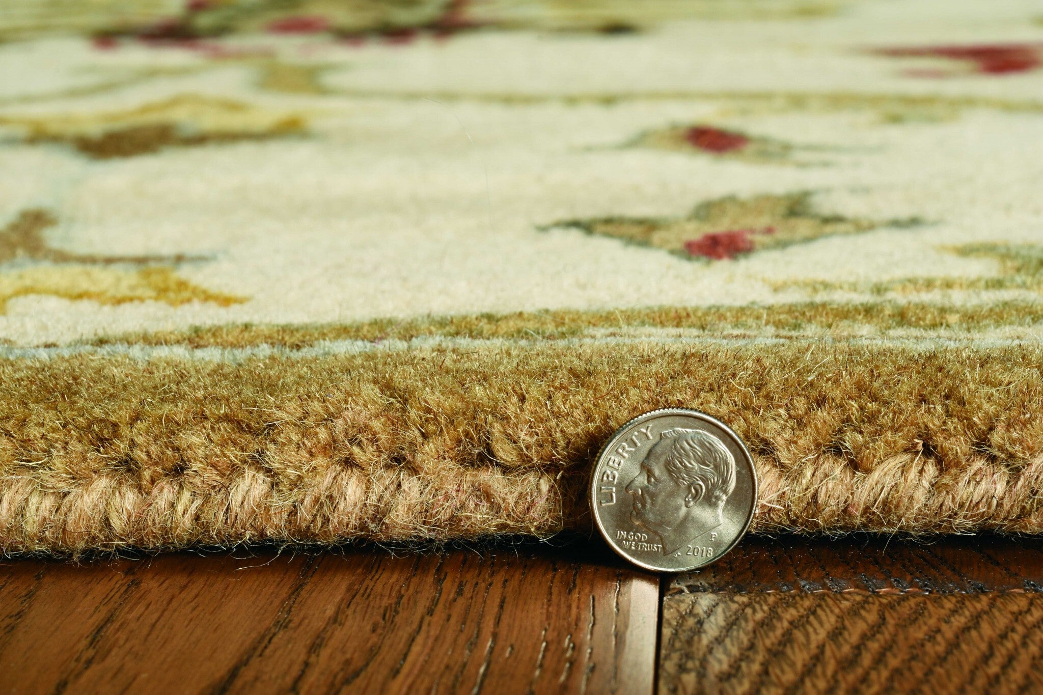 3'X5' Champagne Beige Hand Tufted Wool Traditional Floral Indoor Area Rug