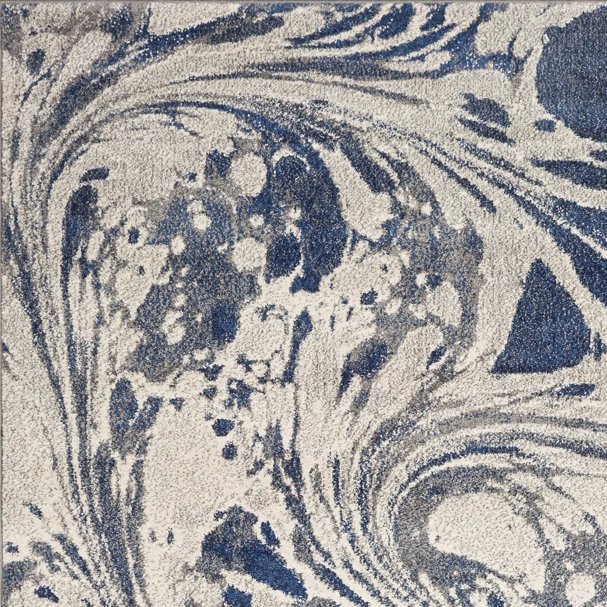 7' X 9' Grey Abstract Marble Design Indoor Area Rug