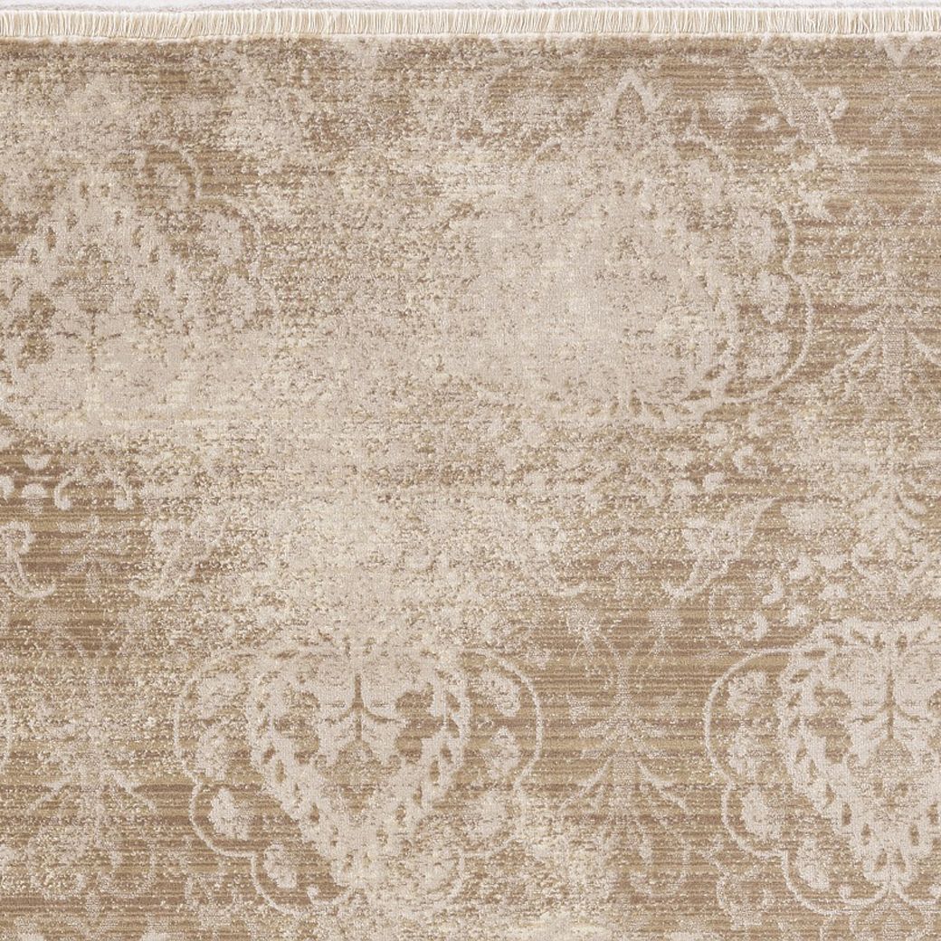 8'X10' Sand Ivory Machine Woven Distressed Traditional Indoor Area Rug