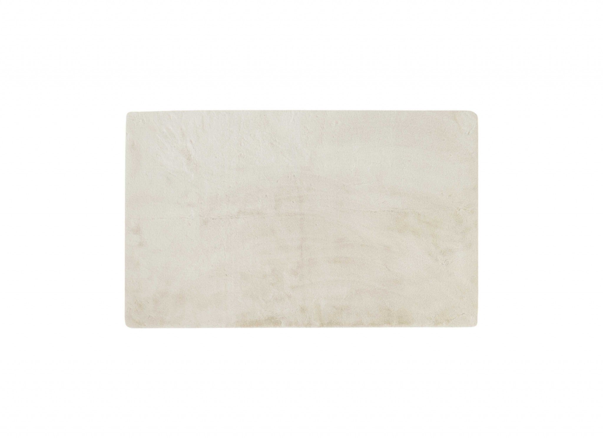 Luxe Faux Rabbit Fur Rectangular Rug 3 X 5 - Ivory